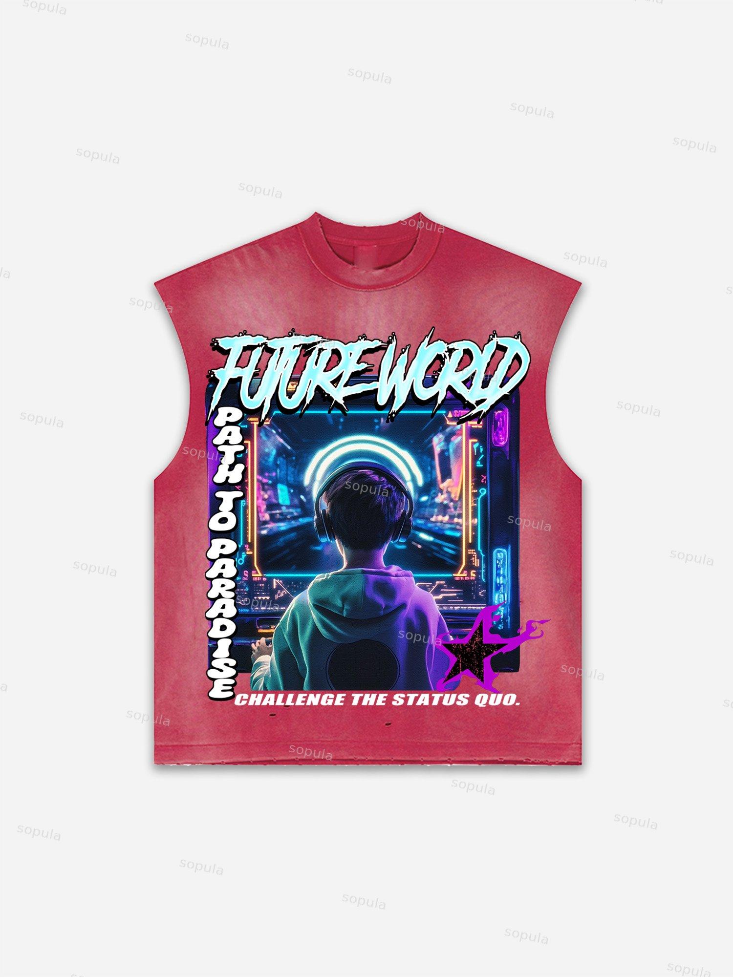 Basketball Dreams Boys Print Distressed Tank Top Product Image