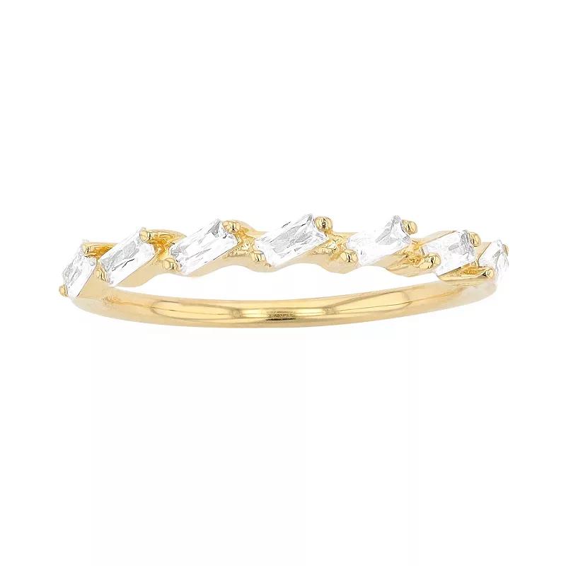 SIRI USA by TJM Gold Tone Sterling Silver Cubic Zirconia Baguette Ring, Women's, Size: 9 Product Image