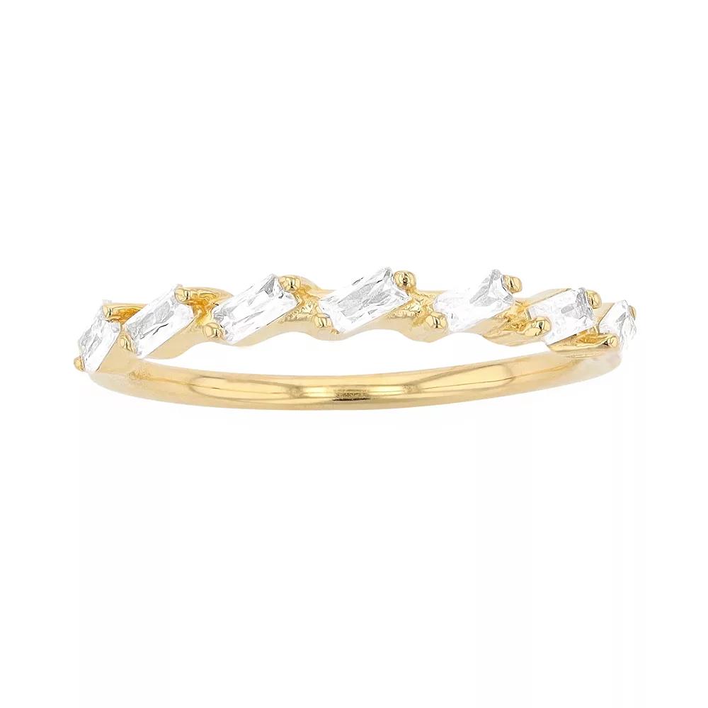 SIRI USA by TJM Gold Tone Sterling Silver Cubic Zirconia Baguette Ring, Women's, Size: 9 Product Image