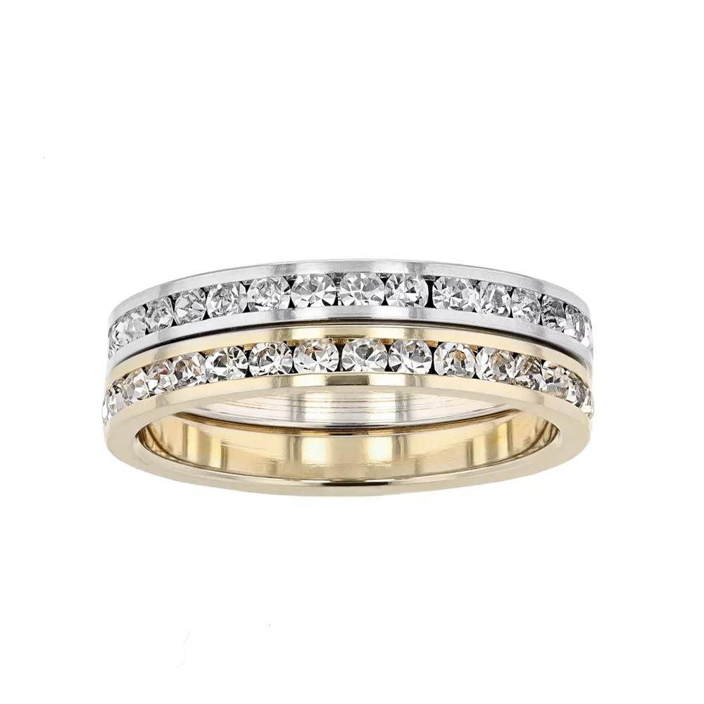 Traditions Jewelry Company Crystal Channel Ring Set, Womens Two Tone Product Image