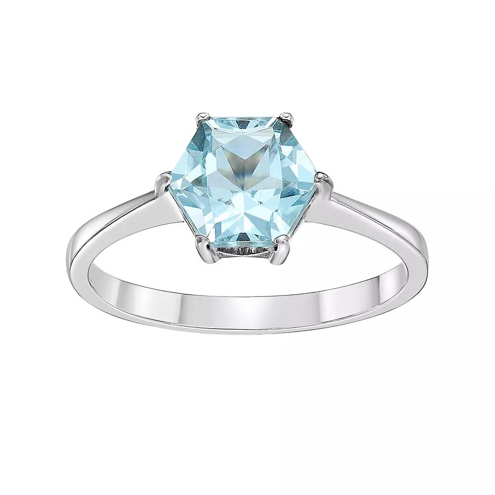 Gemminded Stirling Silver Blue Topaz Ring, Women's, Size: 5, Sterling Product Image