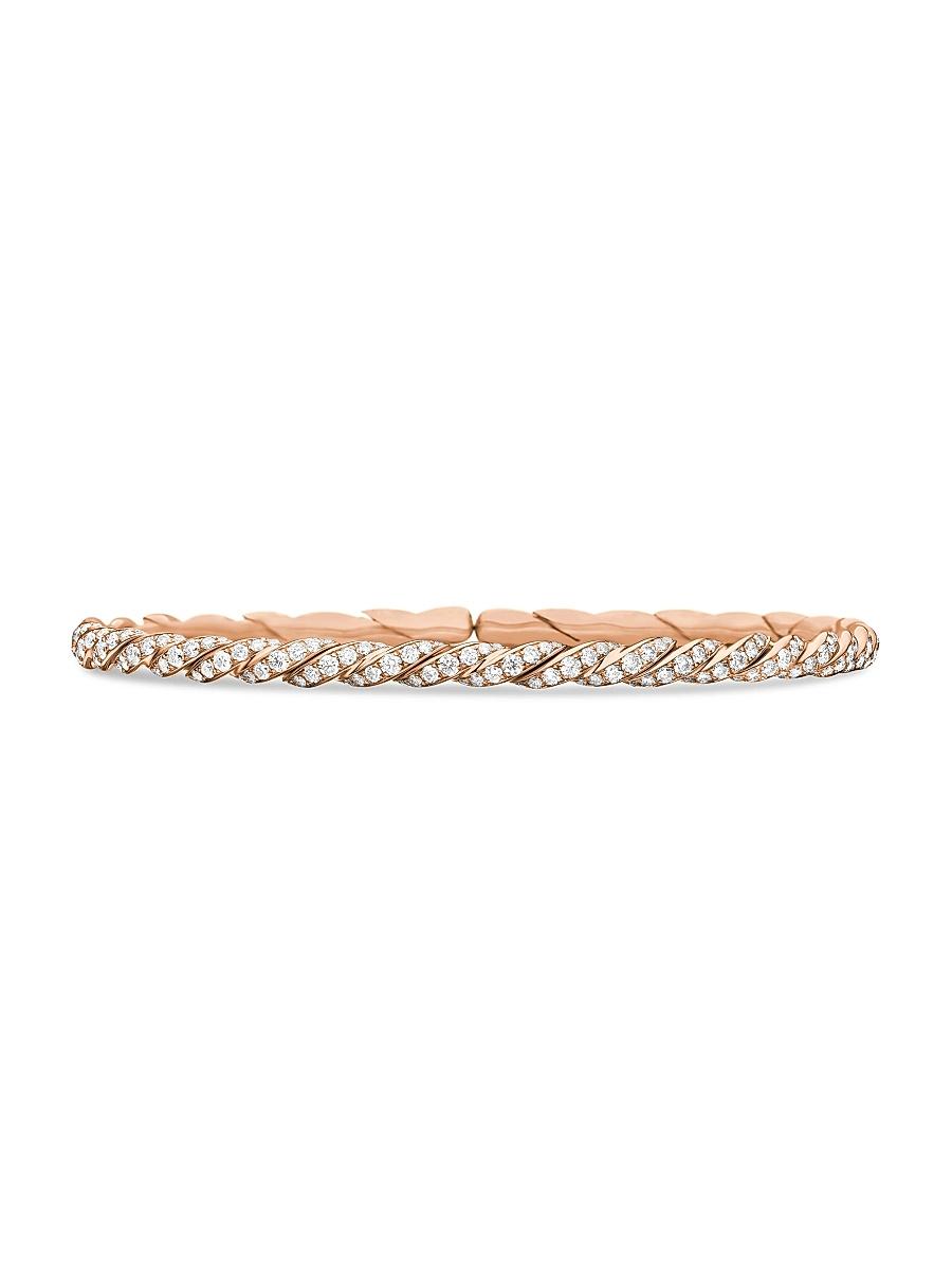 Womens Sculpted Cable Flex Bracelet in 18K Rose Gold Product Image
