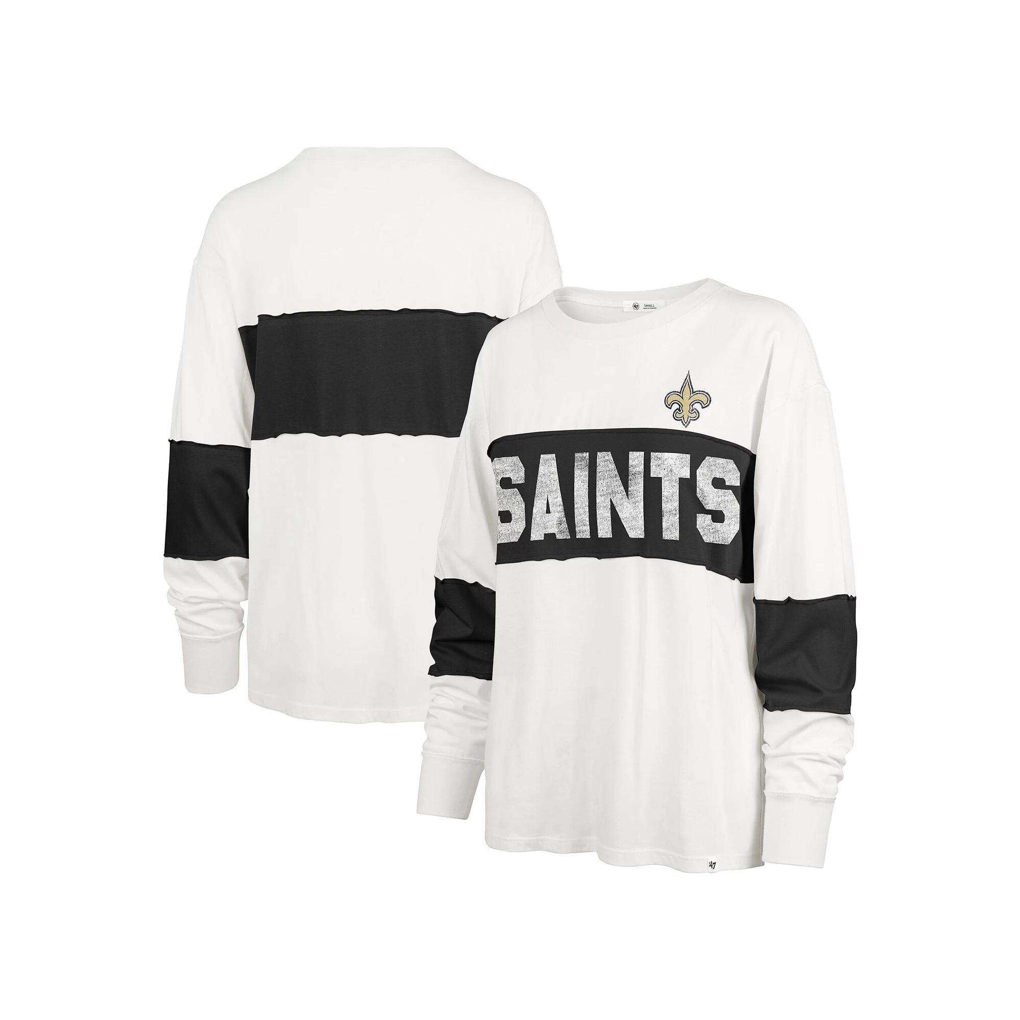 Women's '47 Cream New Orleans Saints Clubhouse Pride Taylor Long Sleeve T-Shirt,  Product Image
