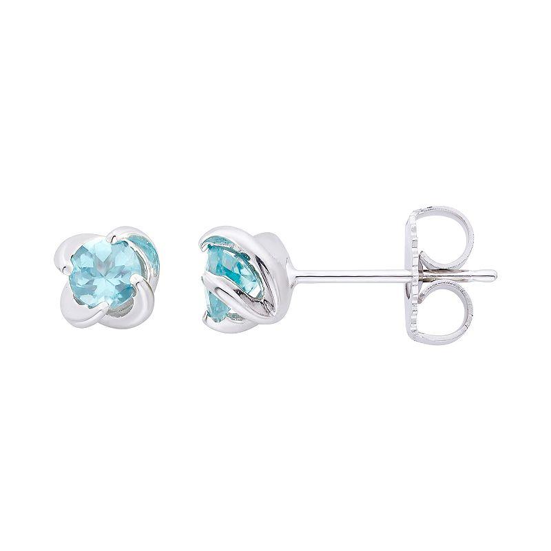 Boston Bay Diamonds Sterling Silver Birthstone Swirl Earrings, Women's, Aquamarine Product Image
