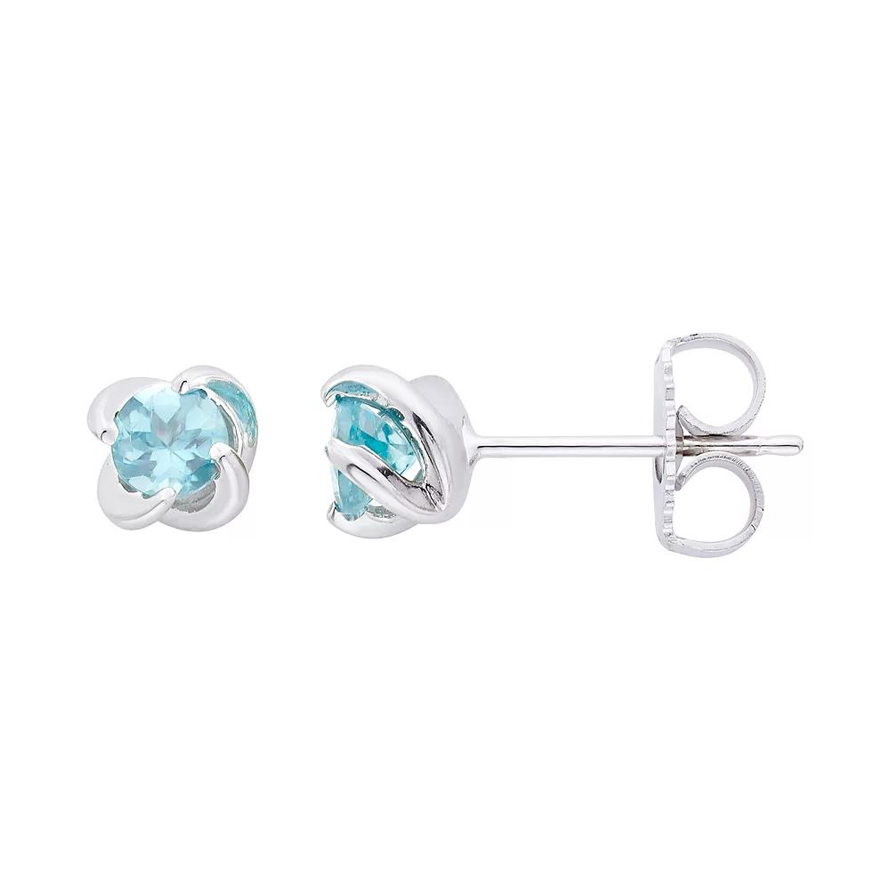 Boston Bay Diamonds Sterling Silver Birthstone Swirl Earrings, Women's, Aquamarine Product Image