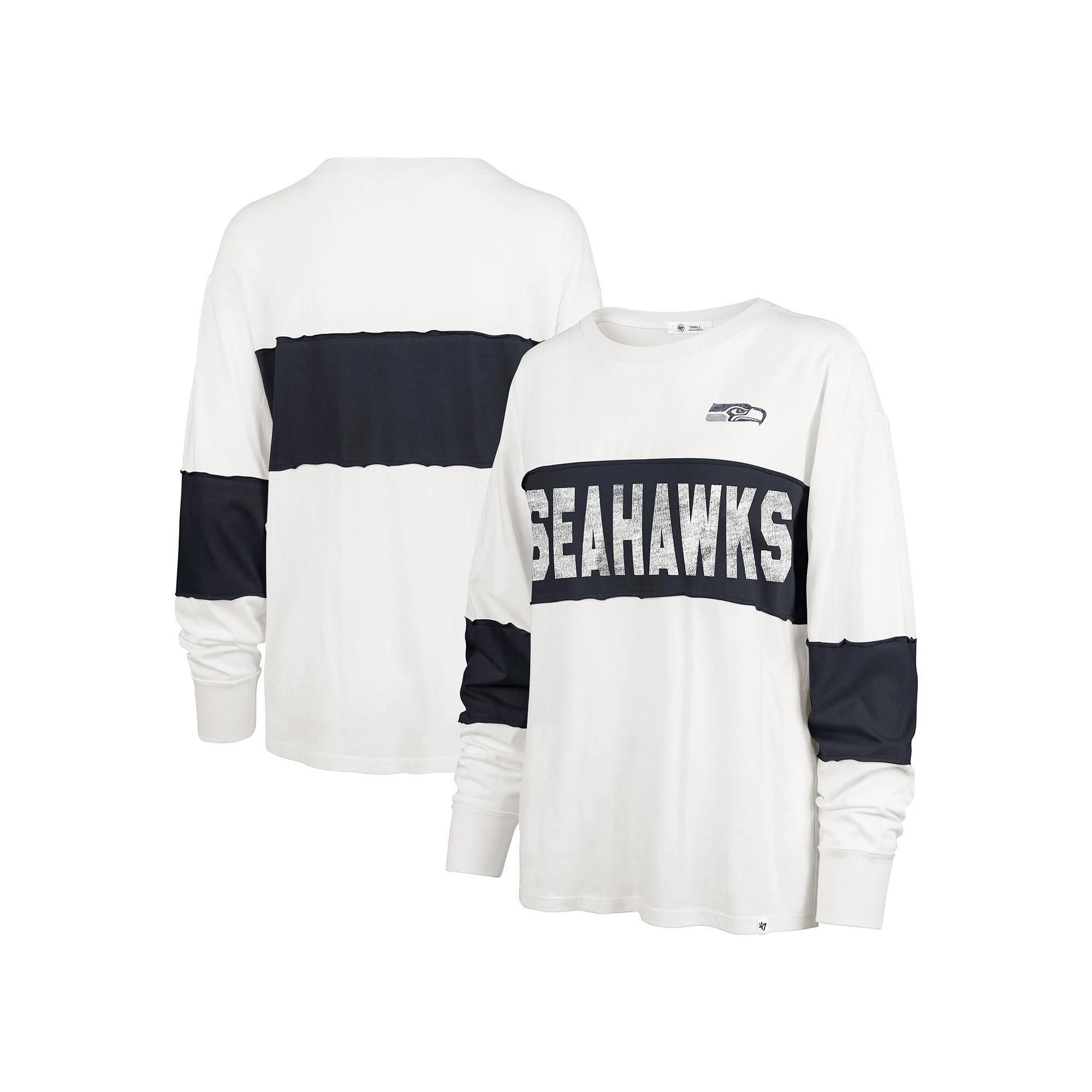 Women's '47 Cream Seattle Seahawks Clubhouse Pride Taylor Long Sleeve T-Shirt,  Product Image