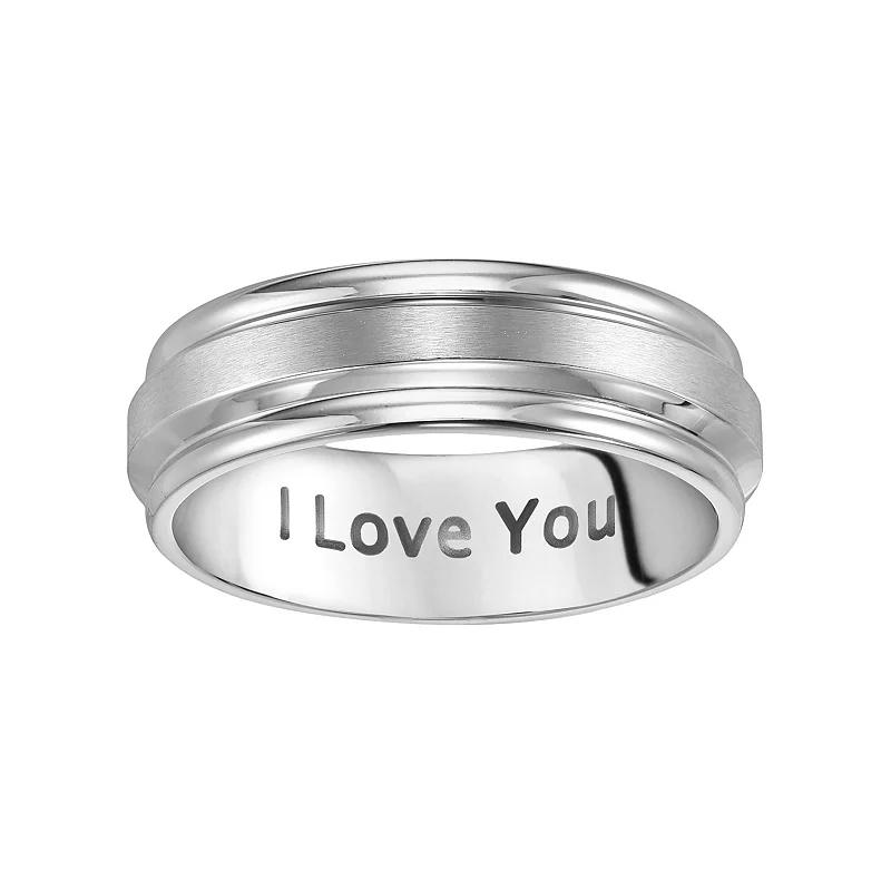 AXL Stainless Steel I Love You Men's Wedding Band, Size: 12, Grey Product Image