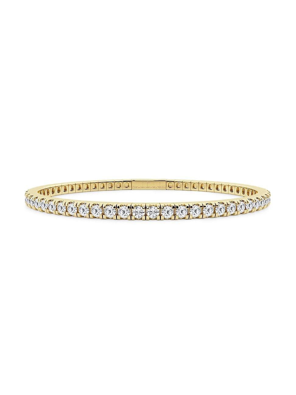 Womens 14K Yellow Gold & Round Lab-Grown Diamond Flexible Tennis Bangle/1.00-10.00 TCW Product Image