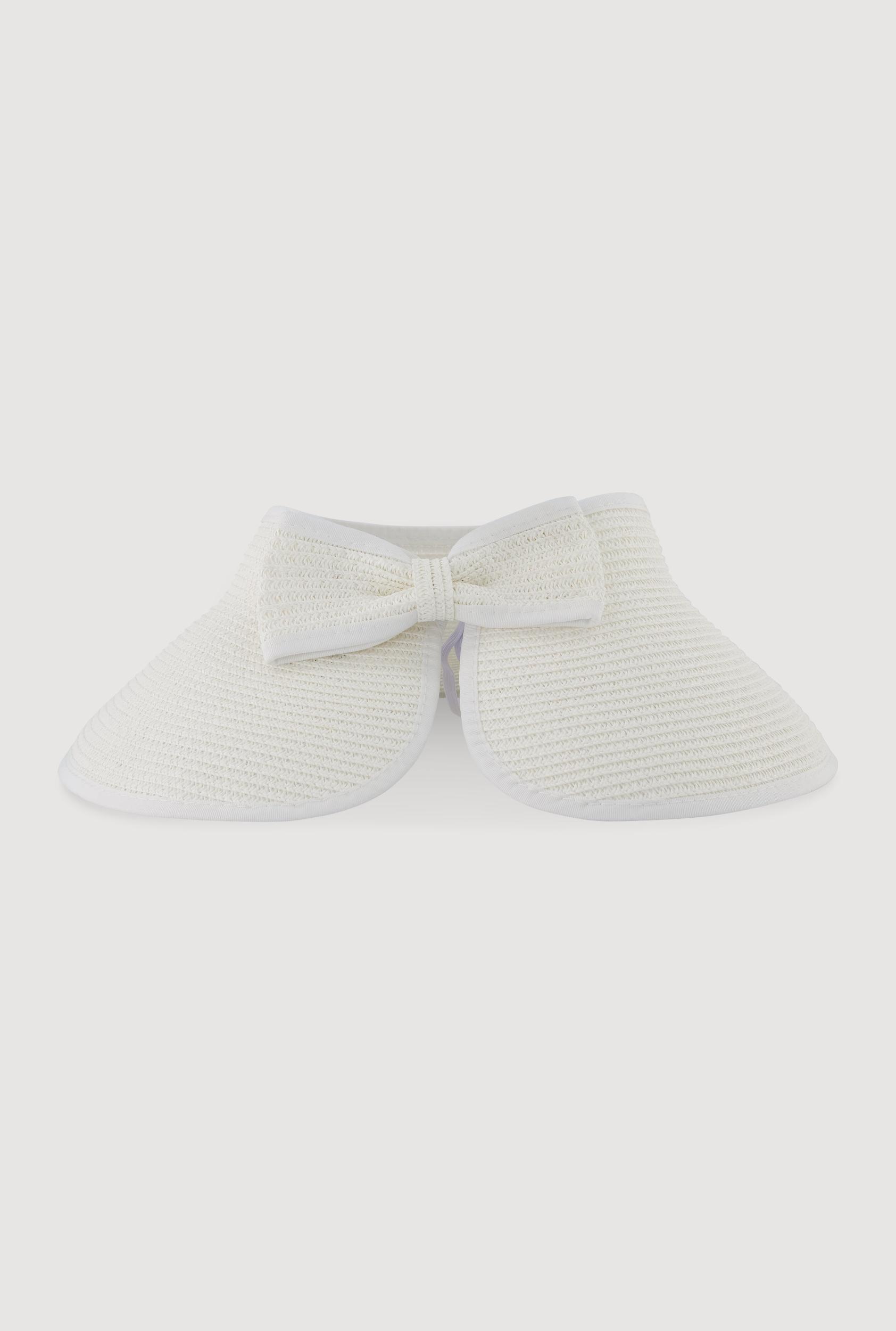 Roll Up Straw Visor with Bow Female Product Image