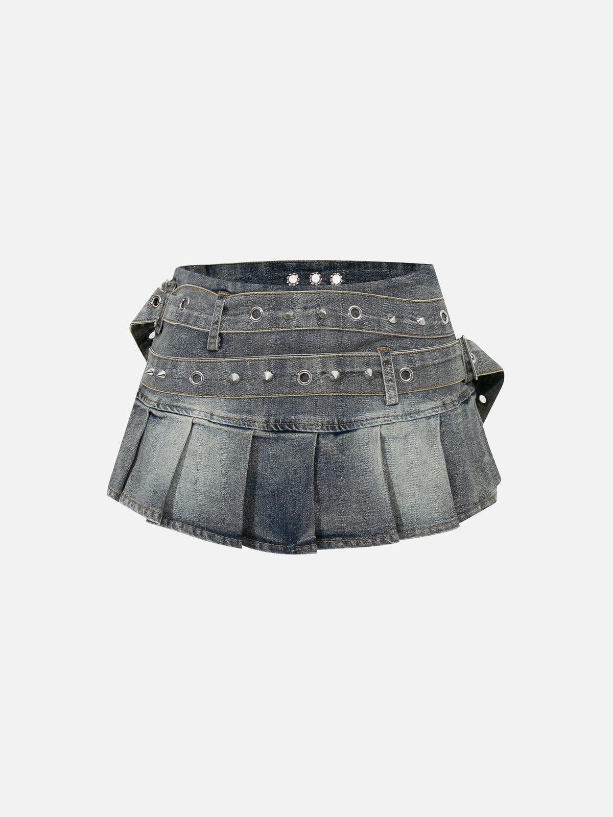 Aelfric Eden Double Belt Washed Skirt Female Product Image