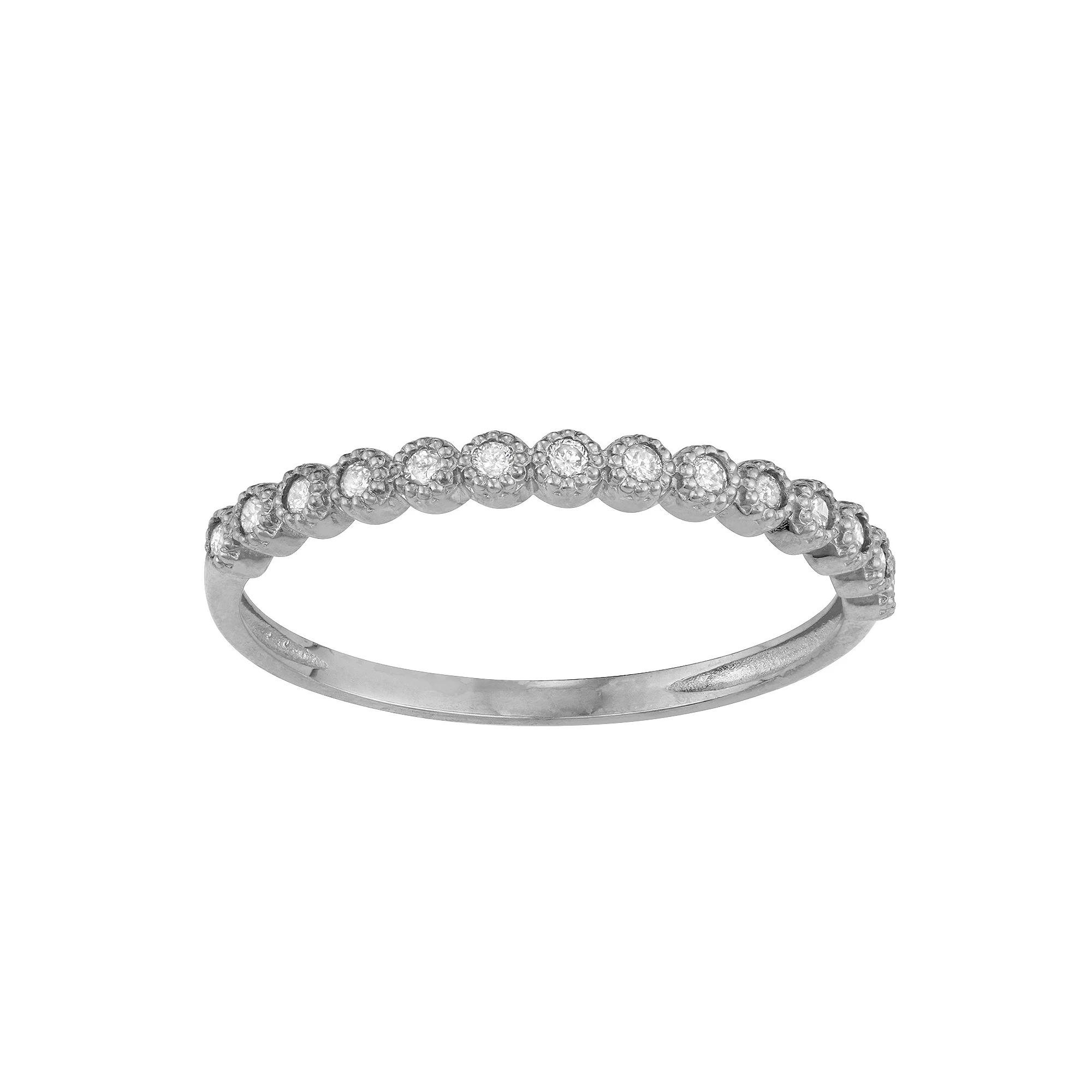 Tiara 10k Gold 1/7 Carat TW Diamond Band Ring, Womens, White Product Image