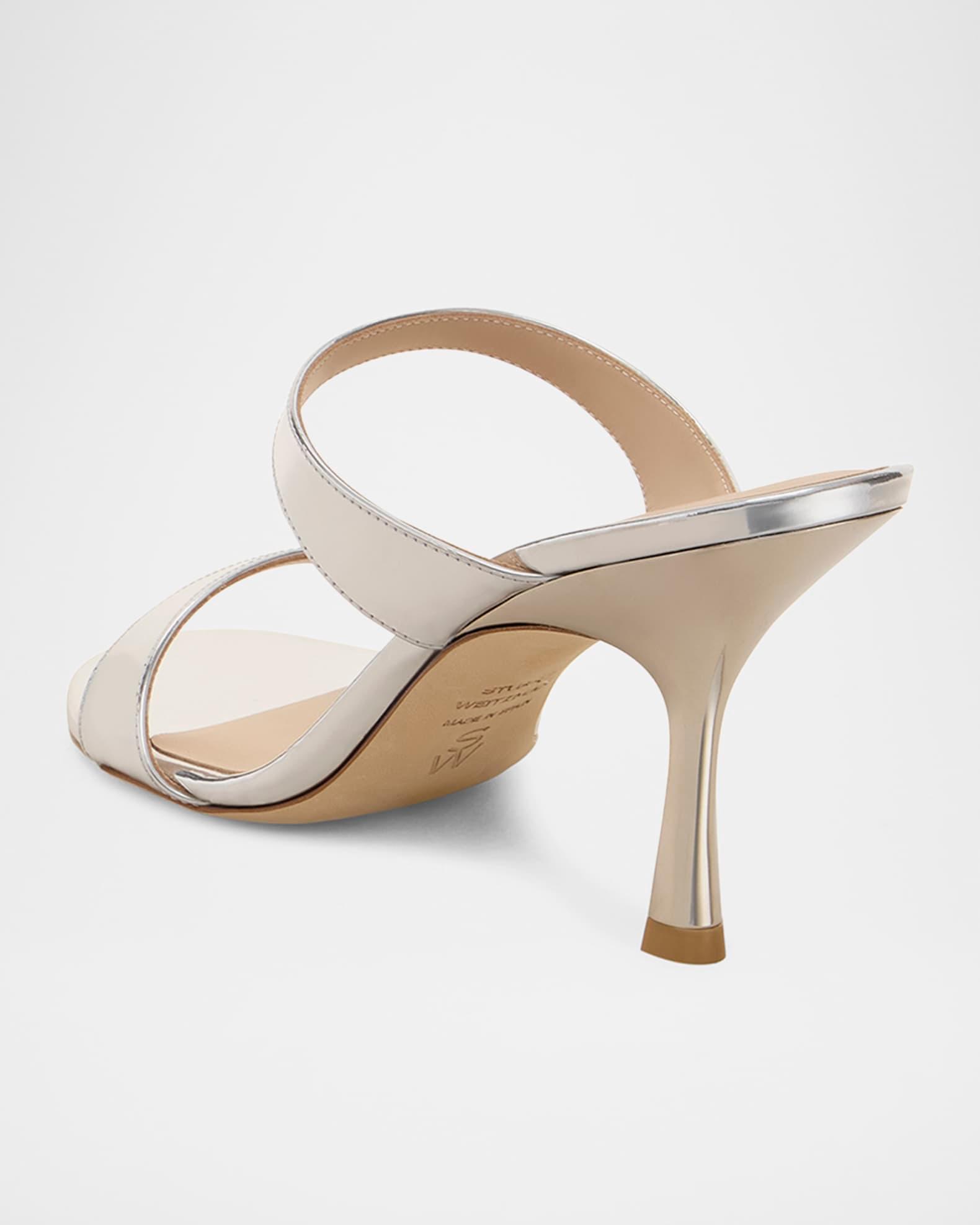 Nudist Metallic Leather Slide Sandals Product Image