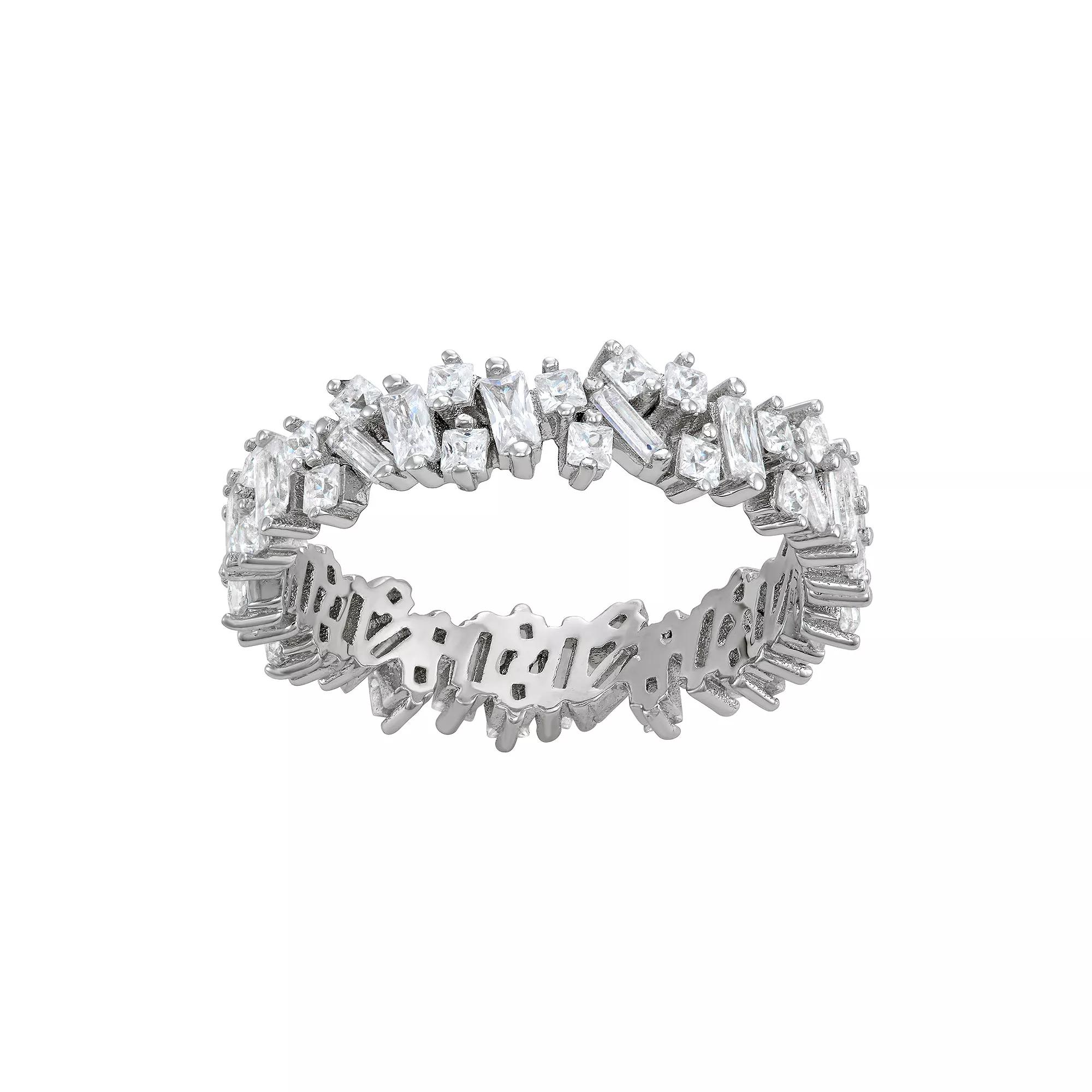 Contessa Di Capri Cubic Zirconia Cluster Band Ring, Women's, Size: 7, Sterling Silver Product Image