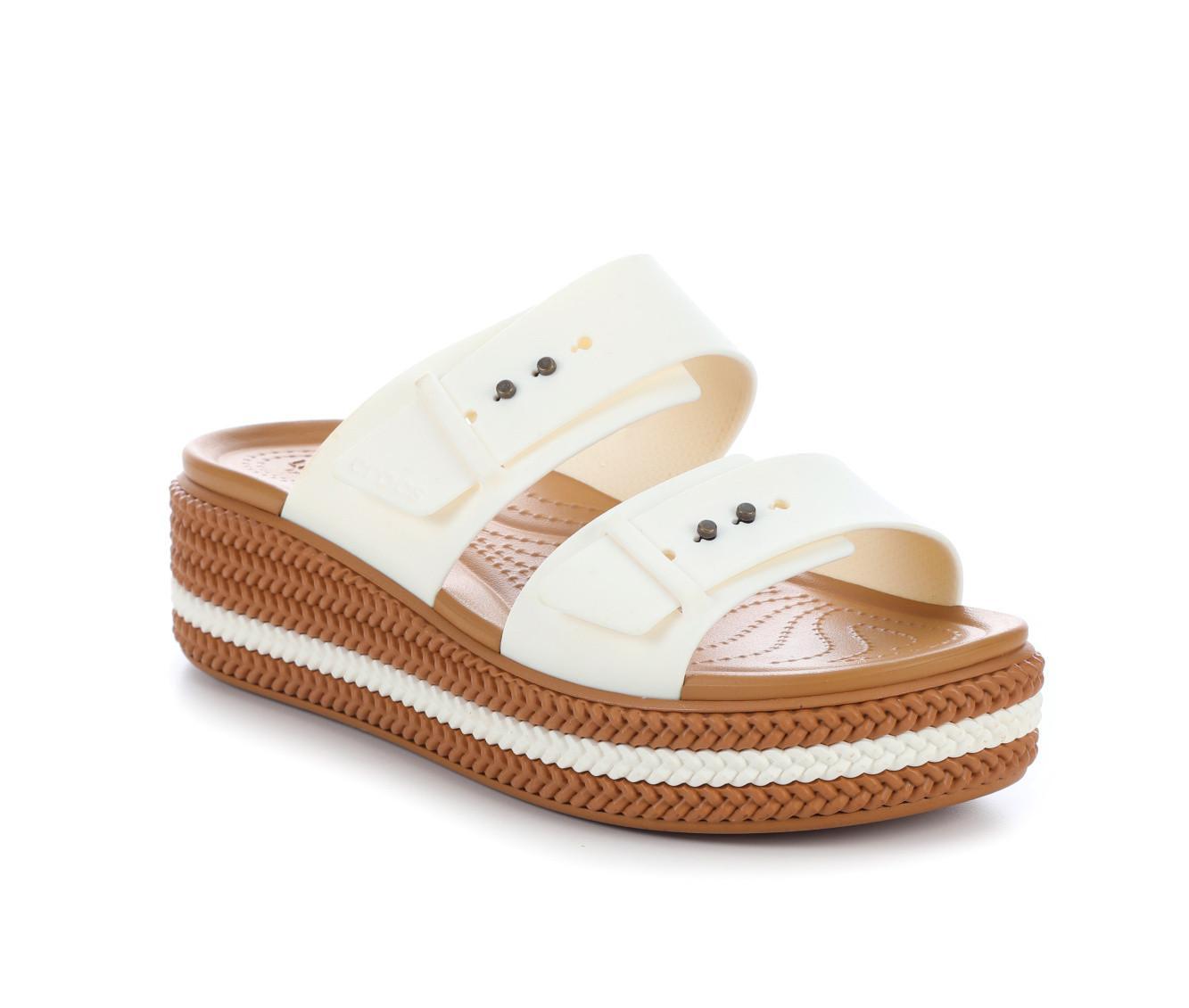 Women's Crocs Brooklyn Woven Buckle Wedge Sandals Product Image
