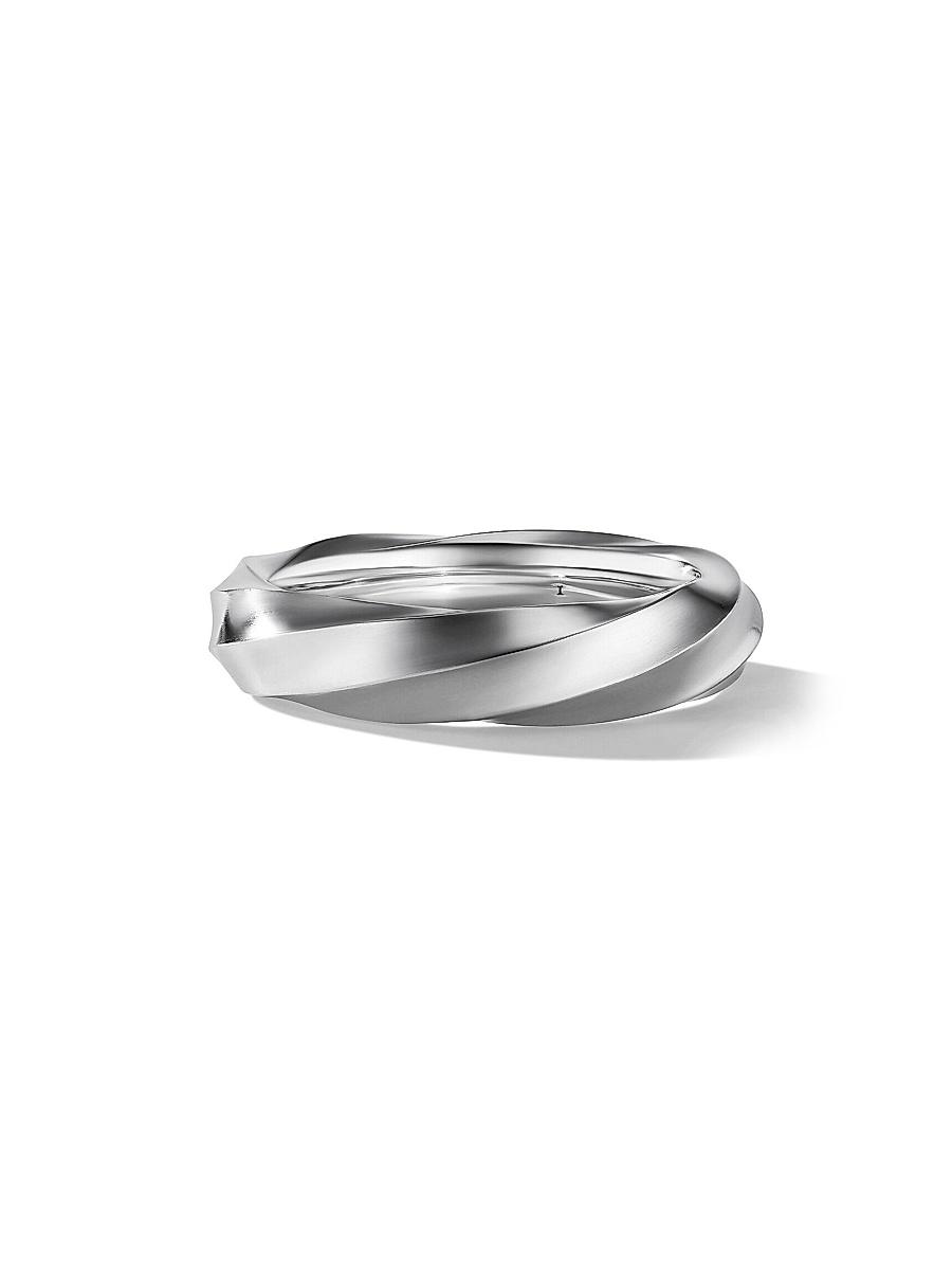 Womens Cable Edge Band Ring in Recycled Sterling Silver Product Image