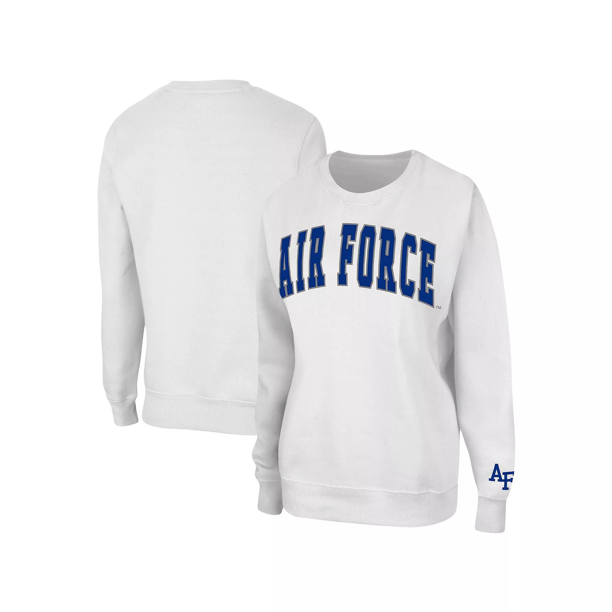 Women's Colosseum White Air Force Falcons Campanile Pullover Sweatshirt,  Product Image