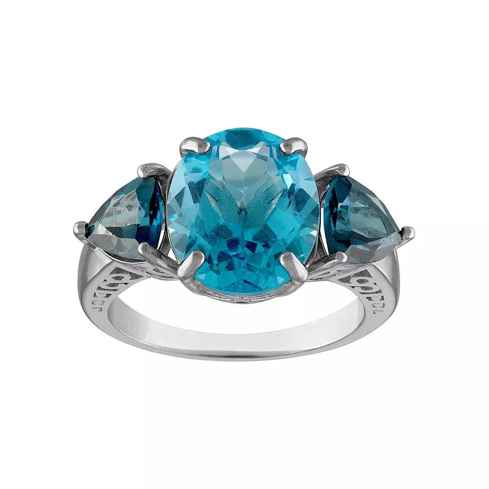 Tiara Sterling Silver London & Swiss Blue Topaz Ring, Women's, Size: 8 Product Image