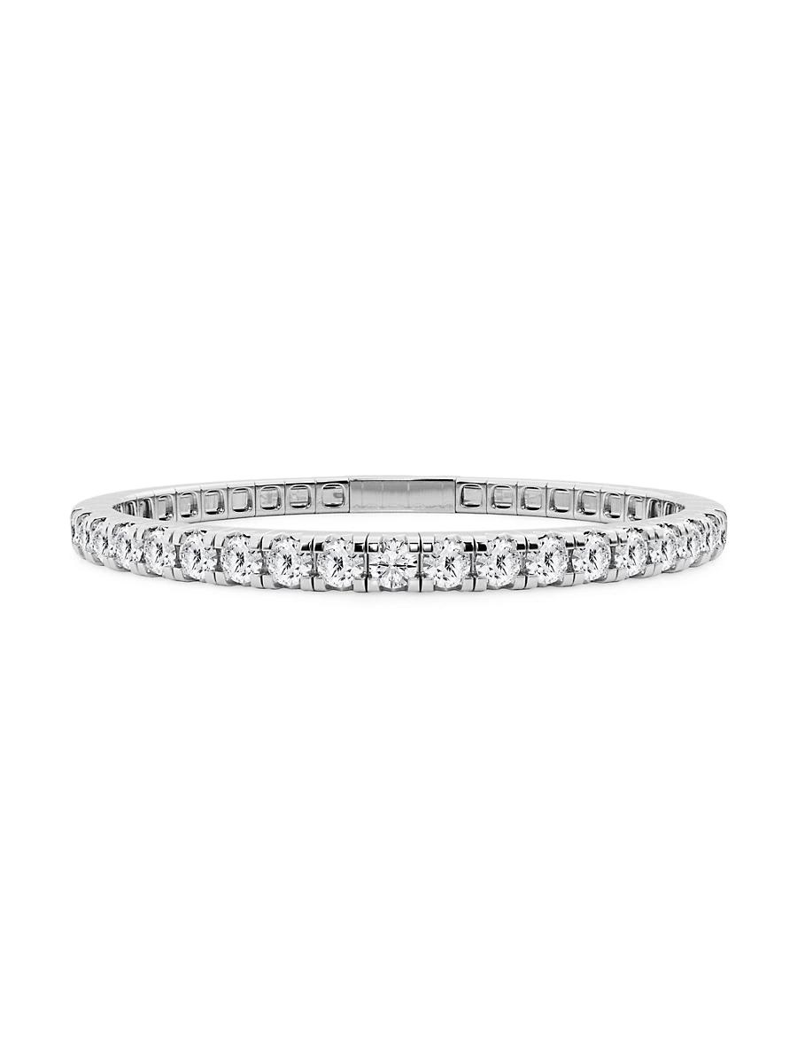 Womens 14K White Gold & Round Lab-Grown Diamond Flexible Tennis Bangle/1.00-10.00 TCW Product Image