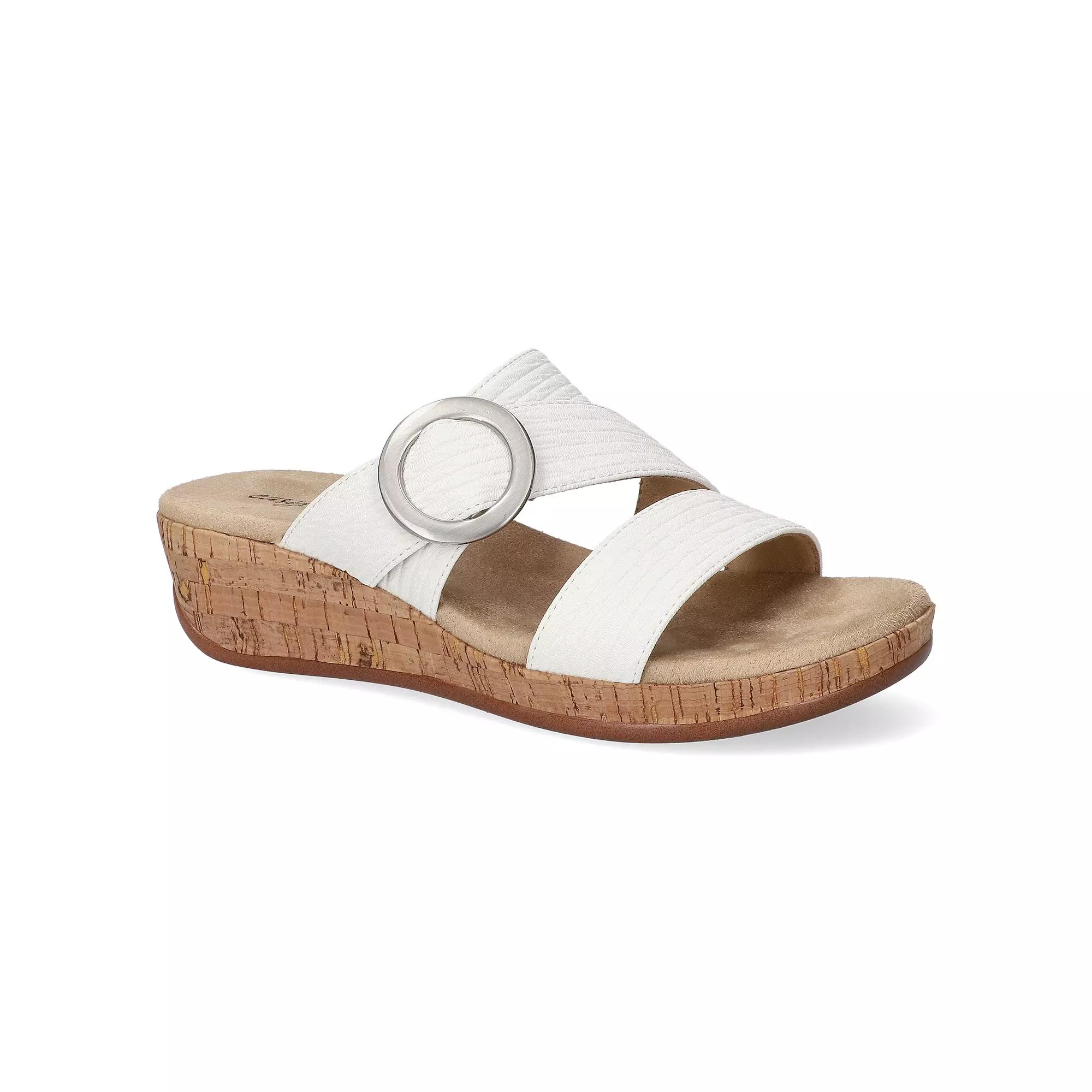 Easy Street Mina Women's Slide Wedge Sandals, Size: 11, White Wave Product Image