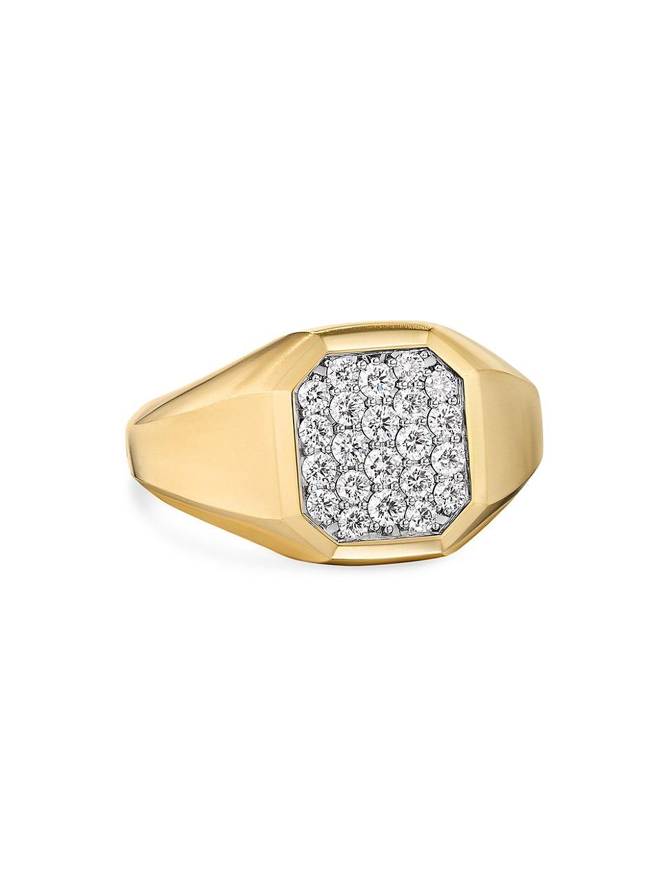 Mens Streamline Signet Ring in 18K Yellow Gold Product Image