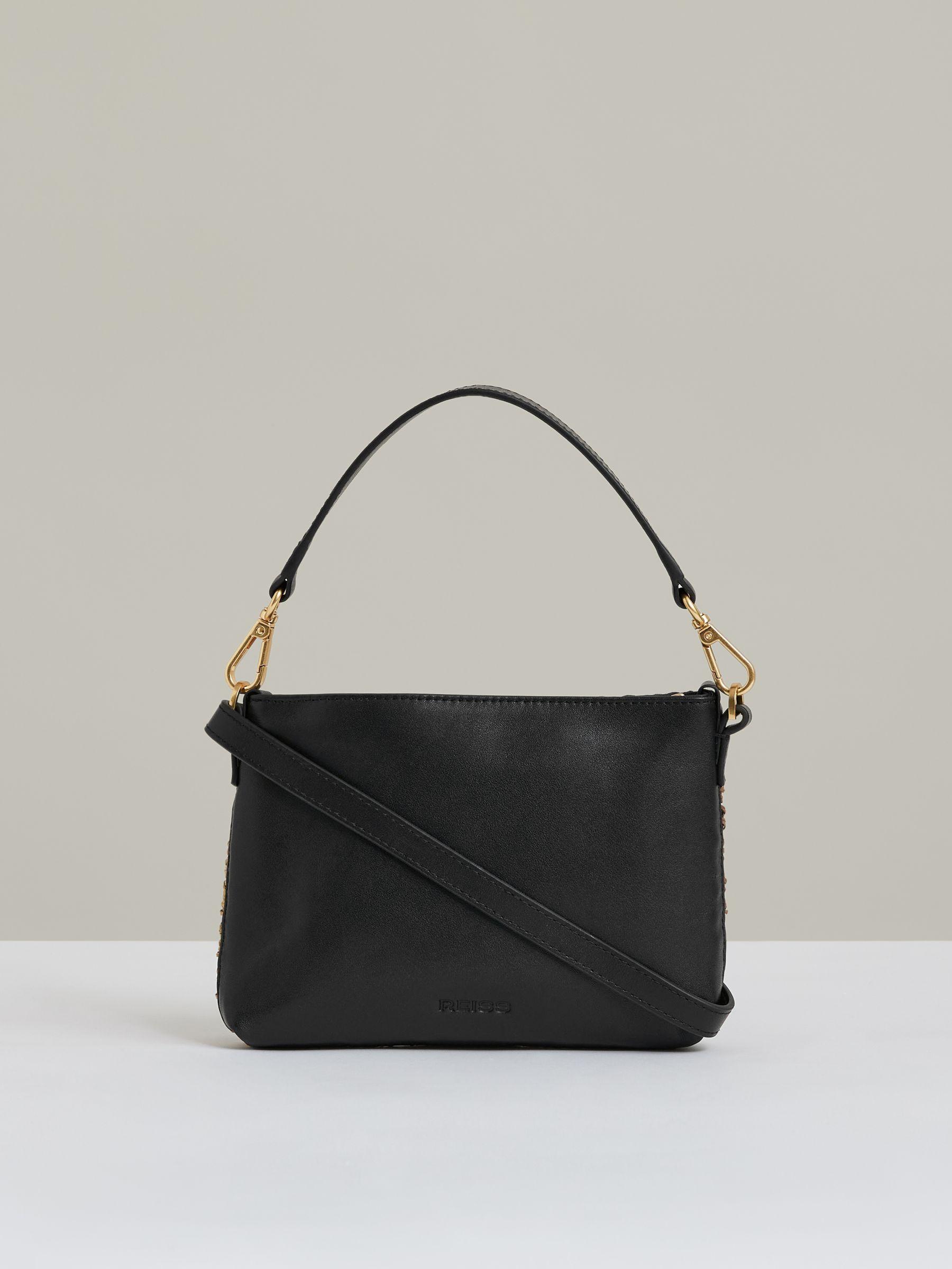 Raffia Colour-Block Crossbody Bag in Tan Product Image