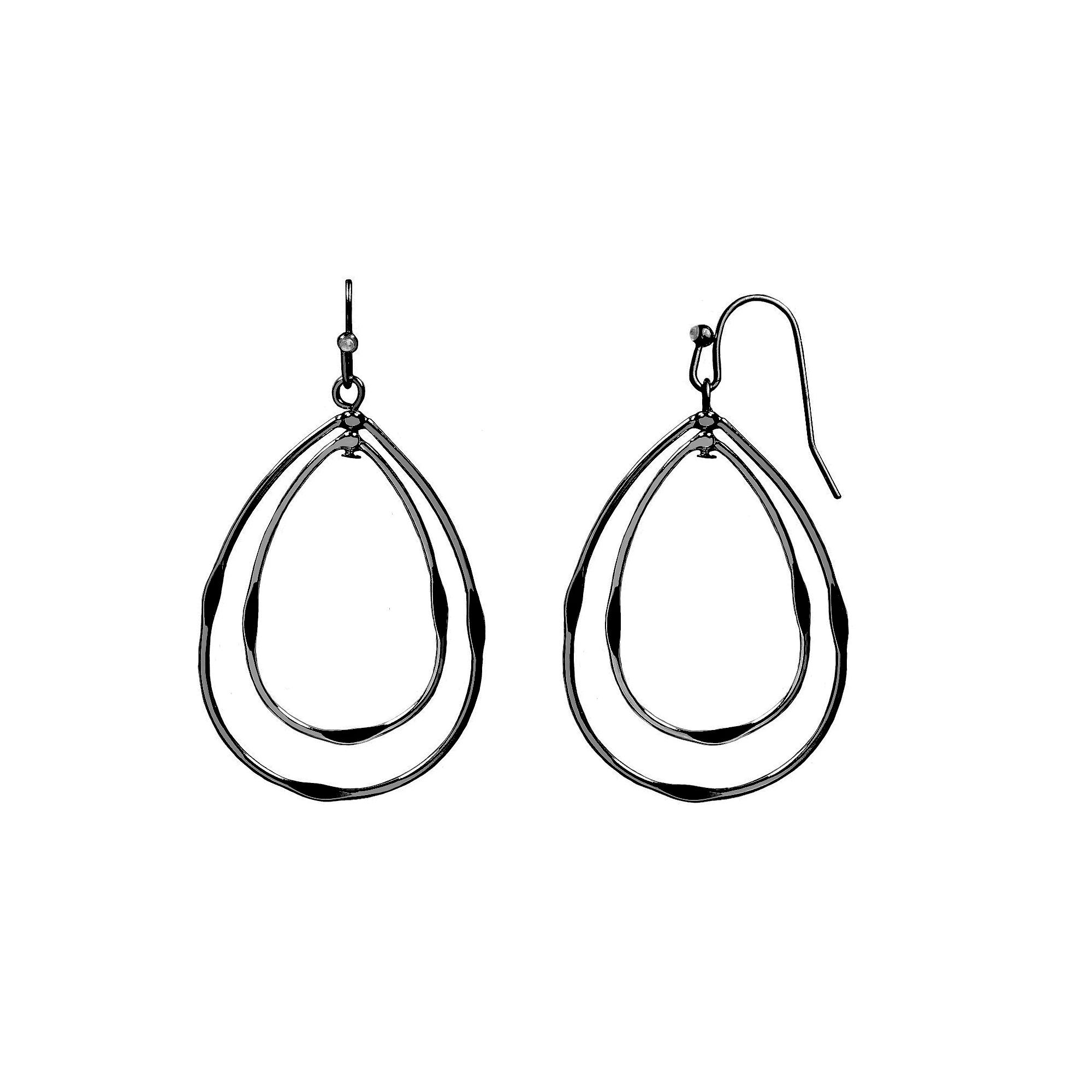 LC Lauren Conrad Hematite Nested Tear Drop Shape Earrings, Women's, None Product Image