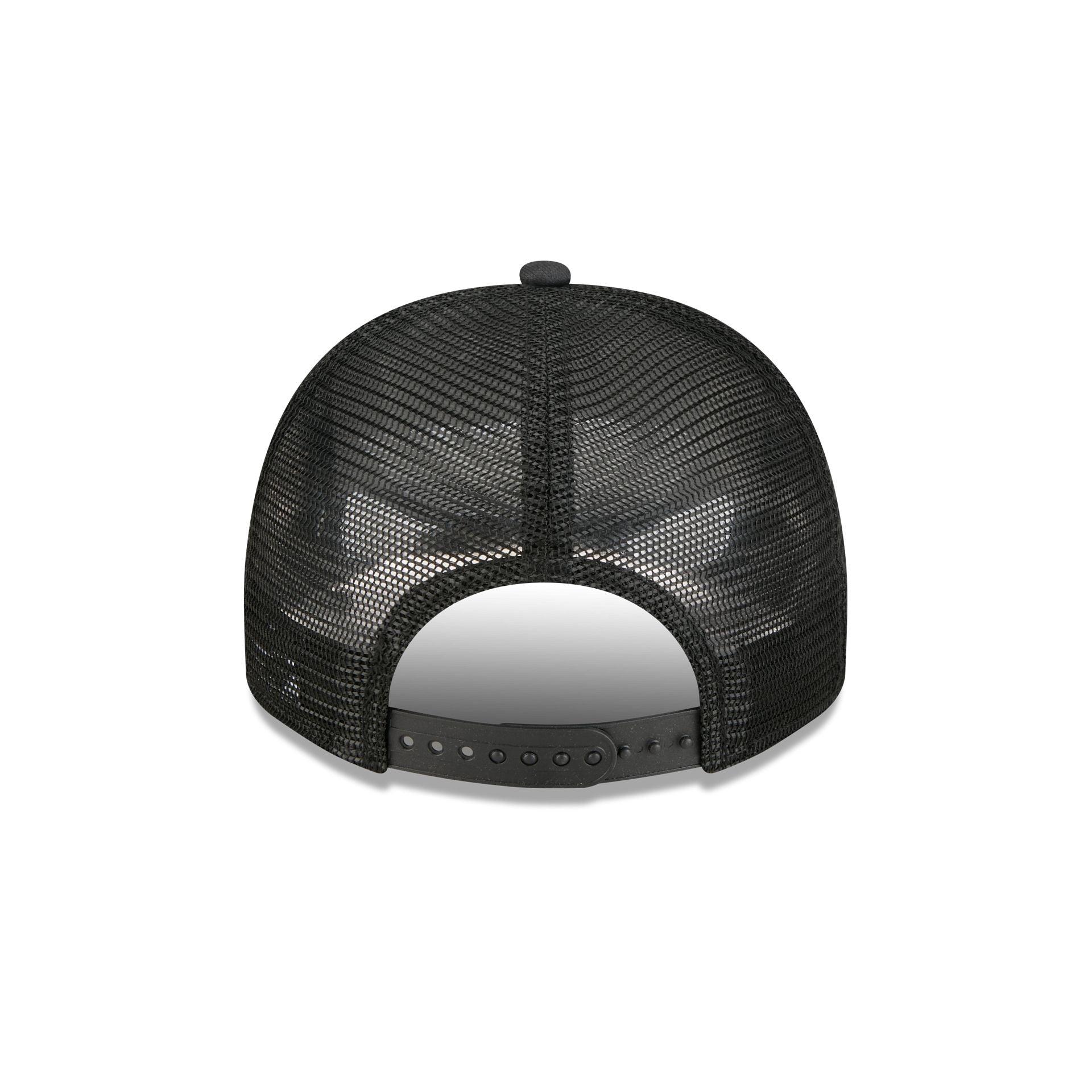 Chicago Blackhawks Washed Black 9FIFTY A-Frame Trucker Hat Male Product Image