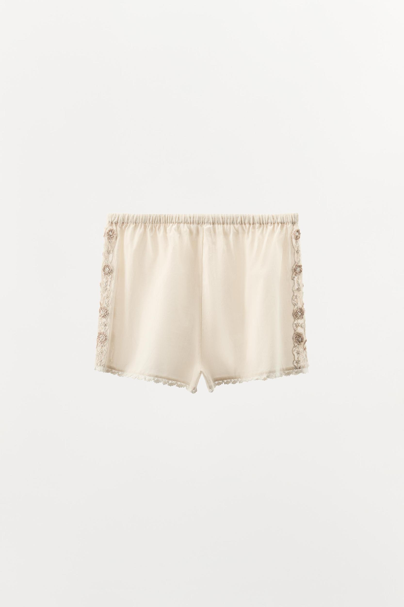 LIMITED EDITION BEADED EMBROIDERED SHORTS Product Image