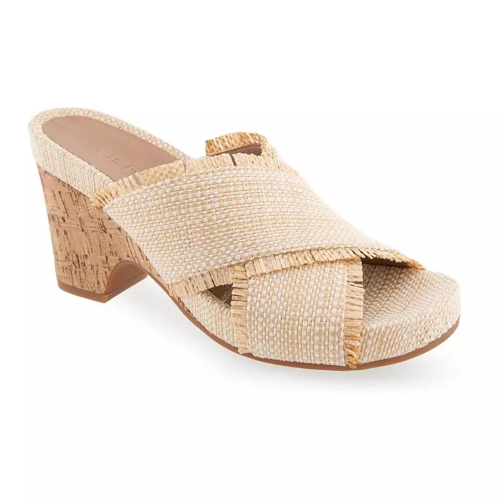 Aerosoles Madina Women's Wedge Sandals, Size: 8 Medium, Brown Raffia Product Image