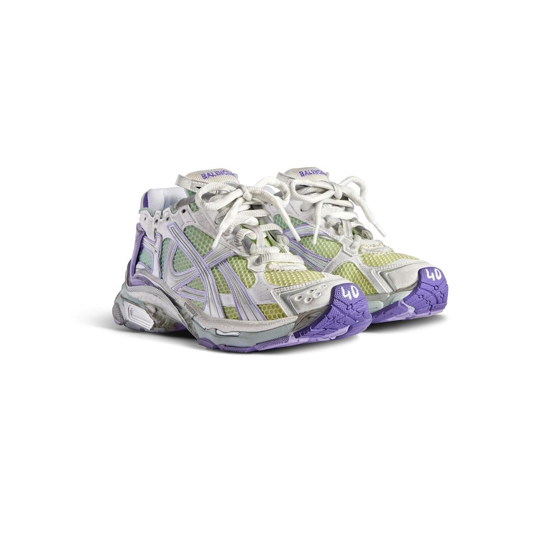 Women's Runner Gradient Sneaker  in White/grey/purple/neon Yellow Product Image