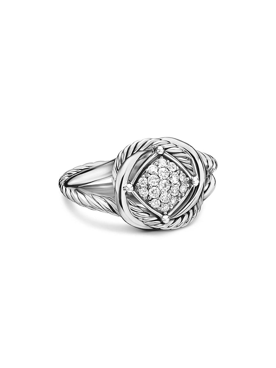 Infinity Ring with Diamonds in Silver, 13mm Product Image