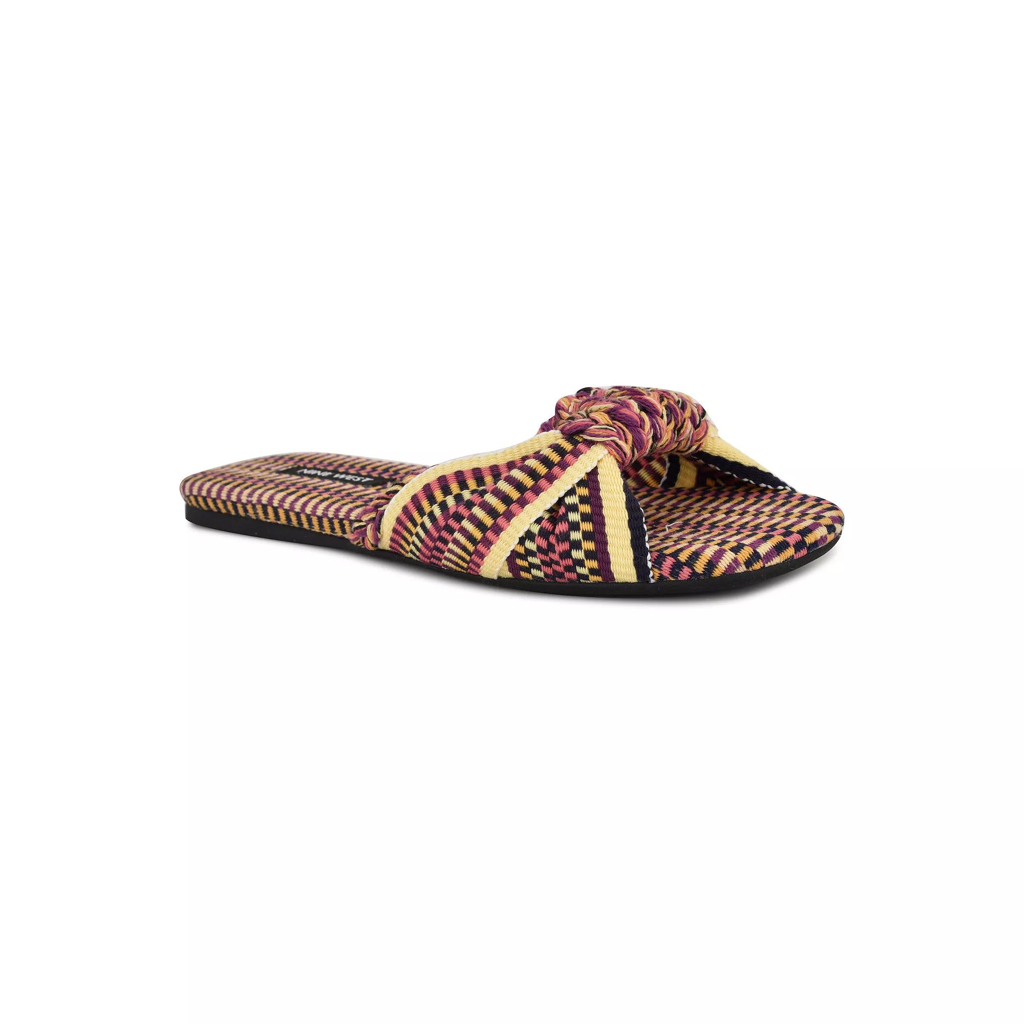 Nine West Lalta Women's Round Toe Slip-On Flat Sandals, Size: 8.5, Dark Red Team Product Image