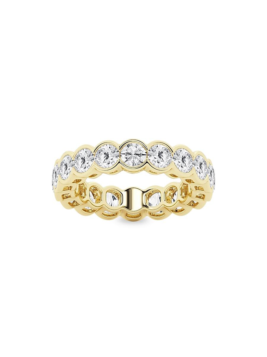 Womens 14K Yellow Gold & Round Natural Diamond Eternity Band/2.00-5.00 TCW Product Image