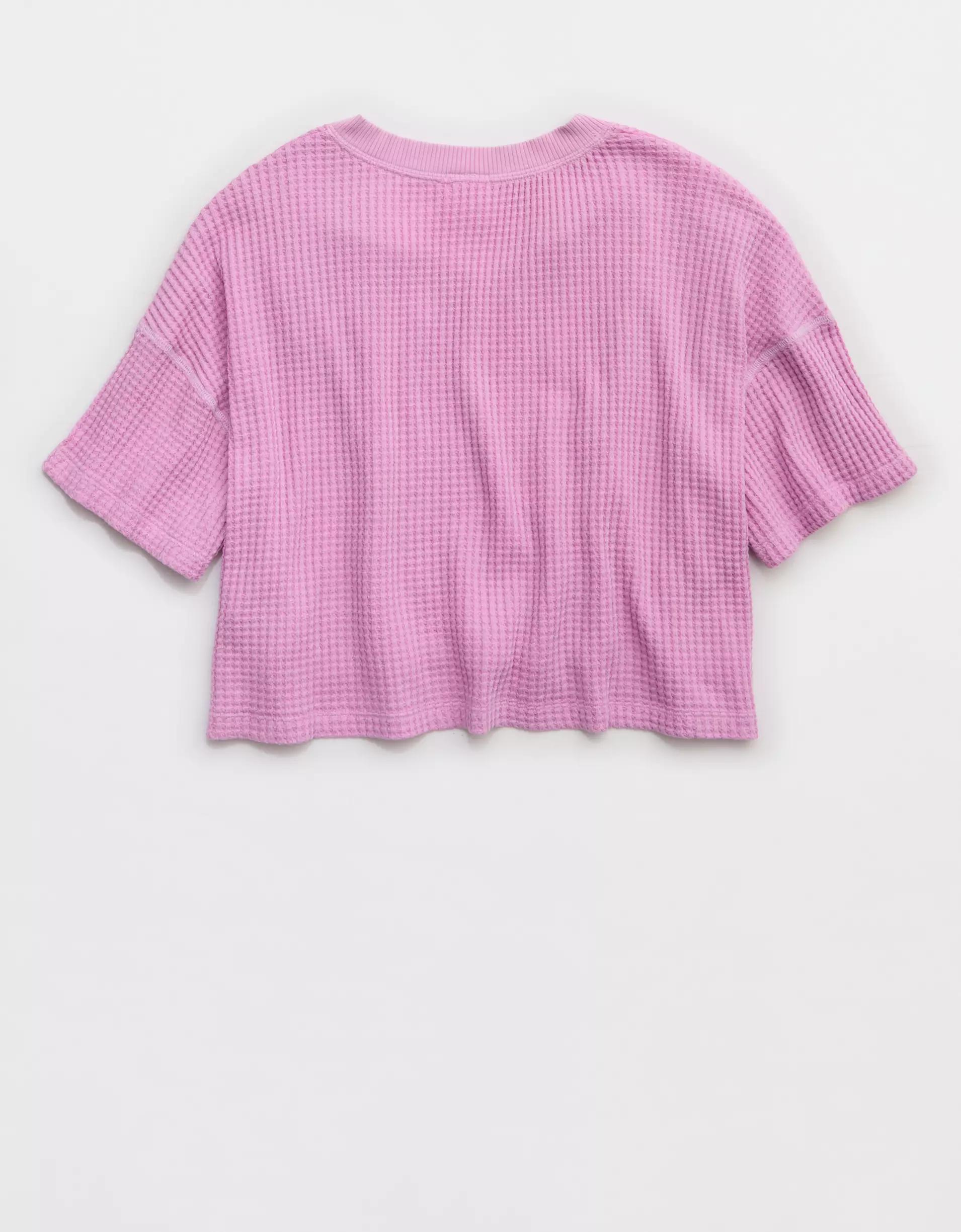OFFLINE By Aerie Wow! Waffle Notch Neck T-Shirt Product Image
