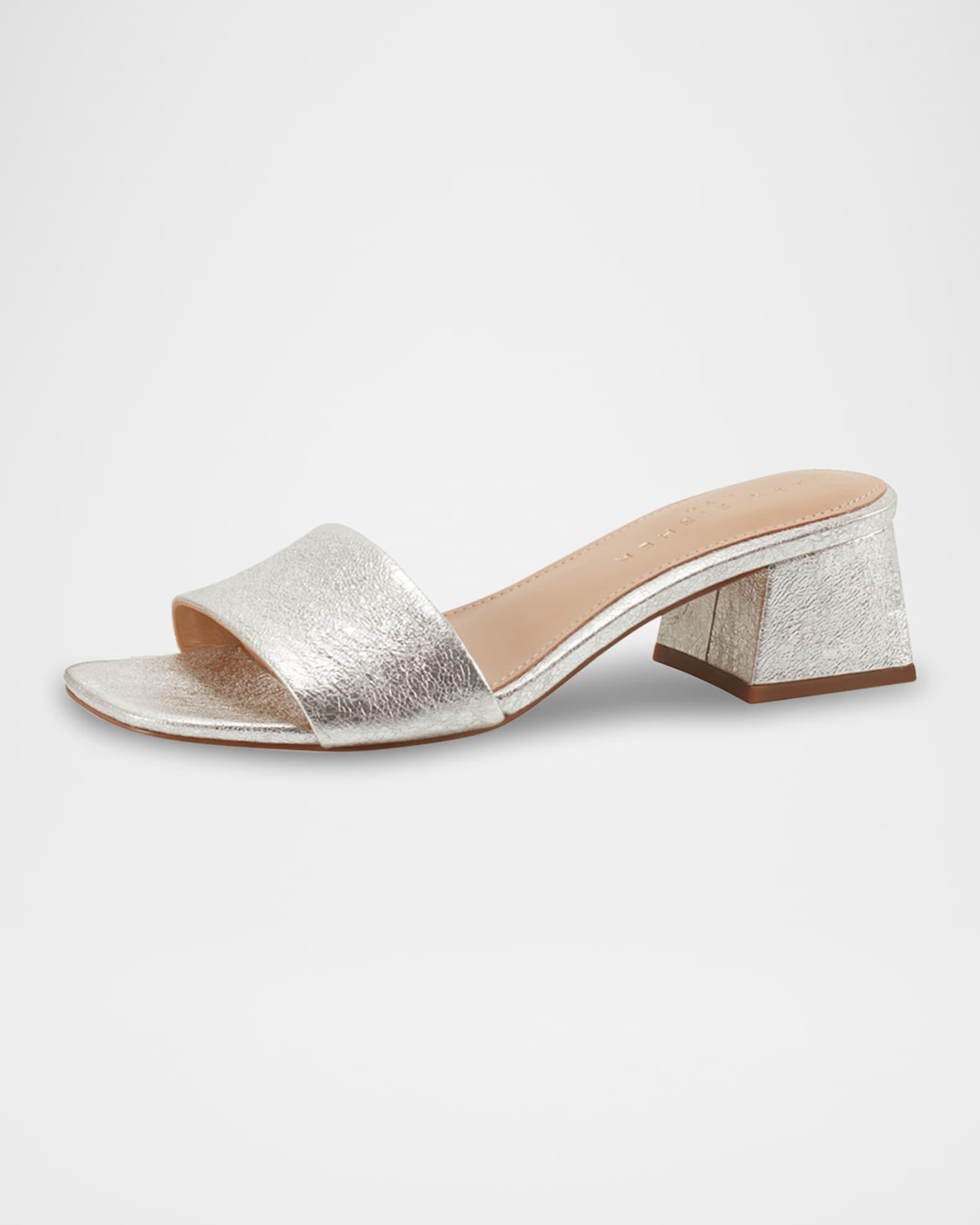 Olysa Metallic Block-Heel Slide Sandals Product Image