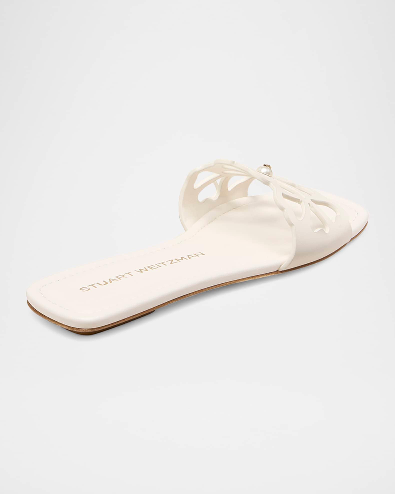 Jasmine Leather Cutout Flat Slide Sandals Product Image