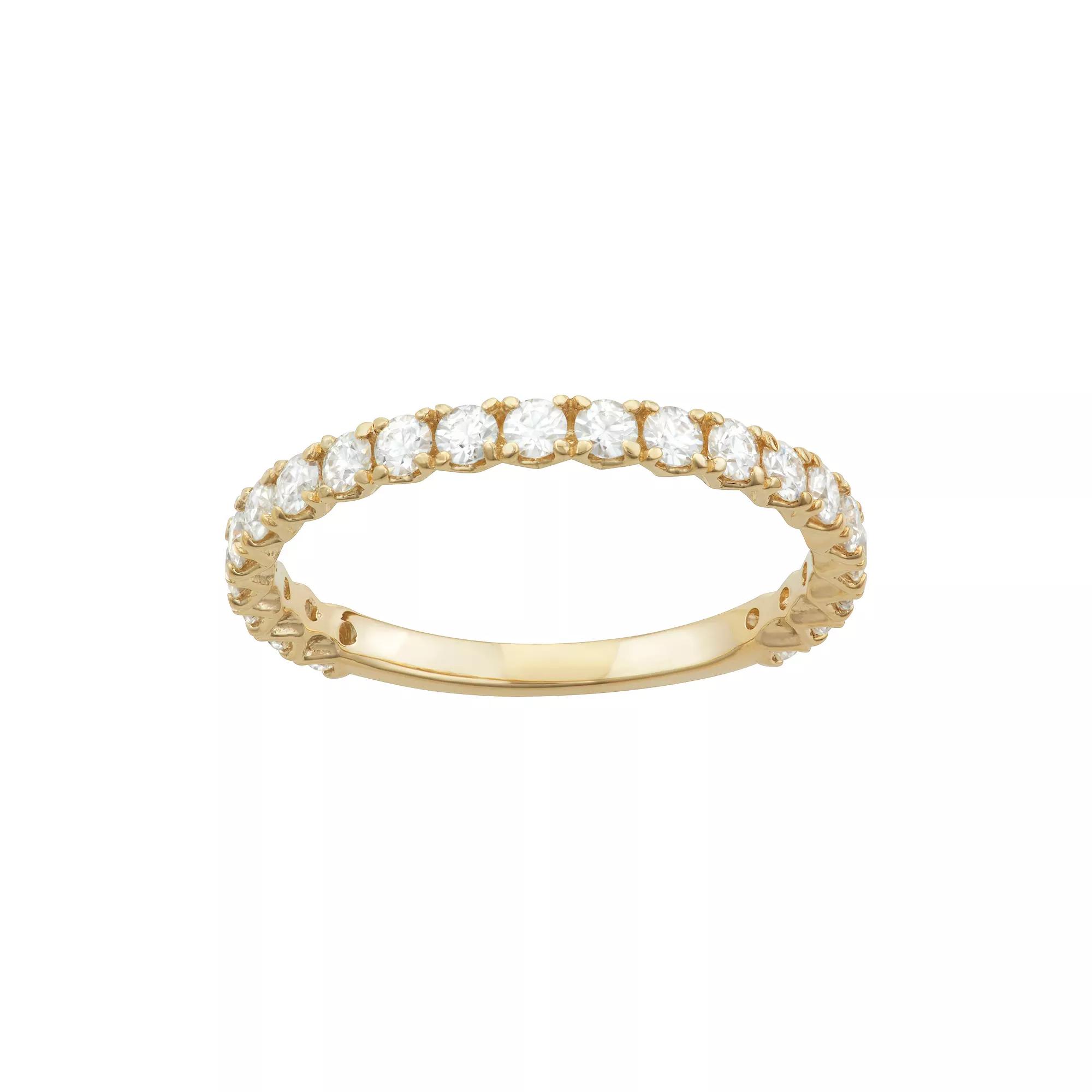 Charles & Colvard 14k Gold 3/4 Carat T.W. Lab-Created Moissanite Wedding Band, Women's, Size: 9, Yellow Product Image