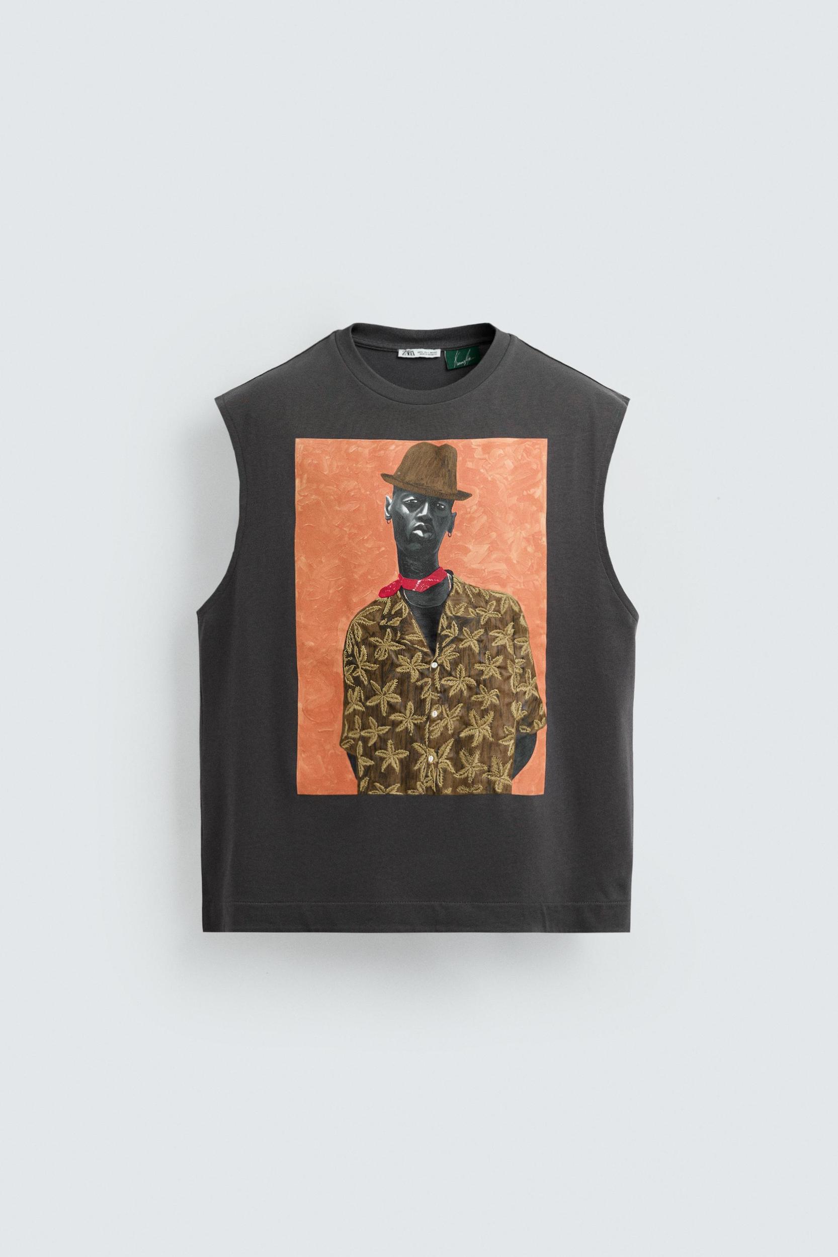 EMBROIDERED PRINT TANK TOP © OTIS KWAME KYE QUAICOE Product Image