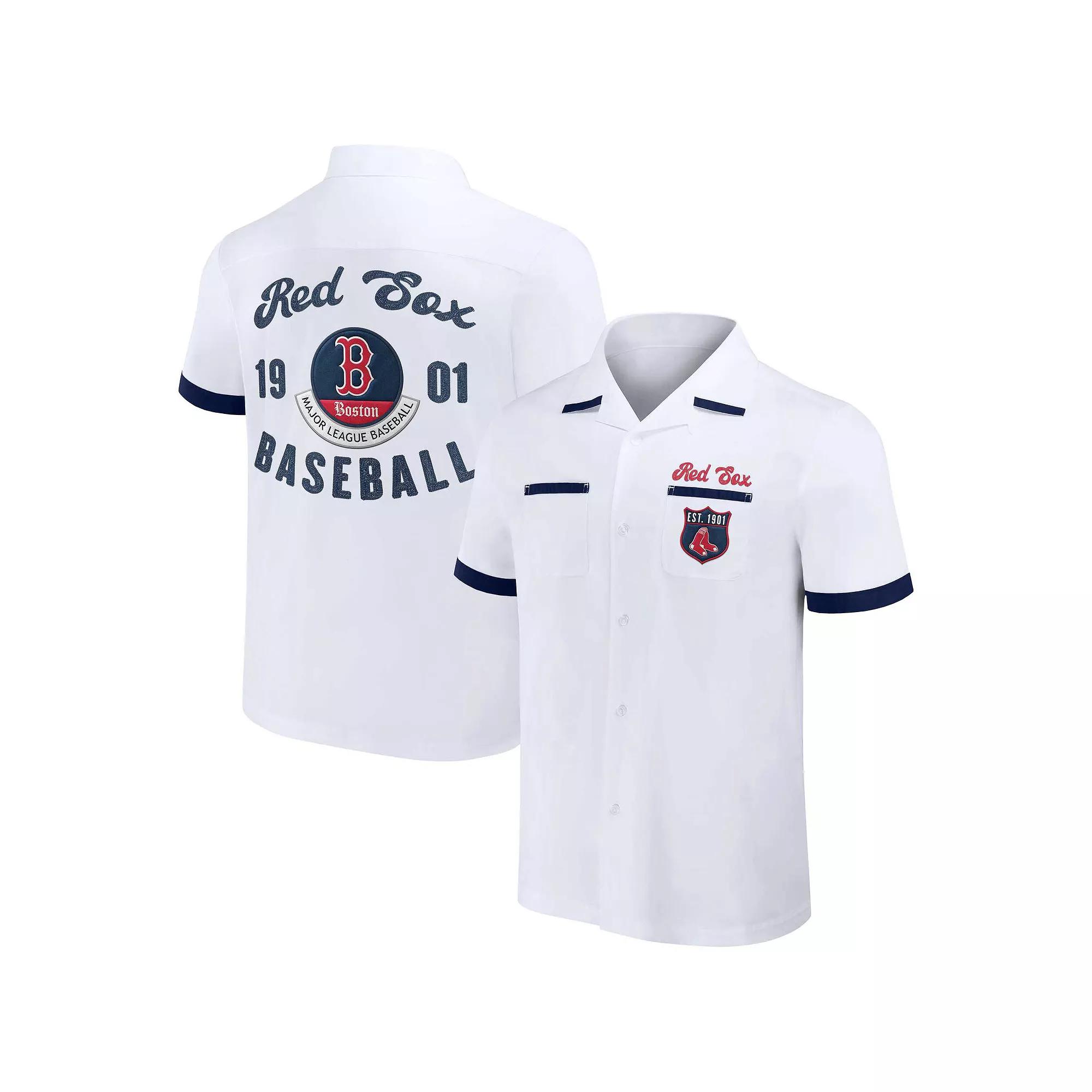 Men's Darius Rucker Collection by Fanatics White Boston Red Sox Bowling Button-Up Shirt,  Product Image