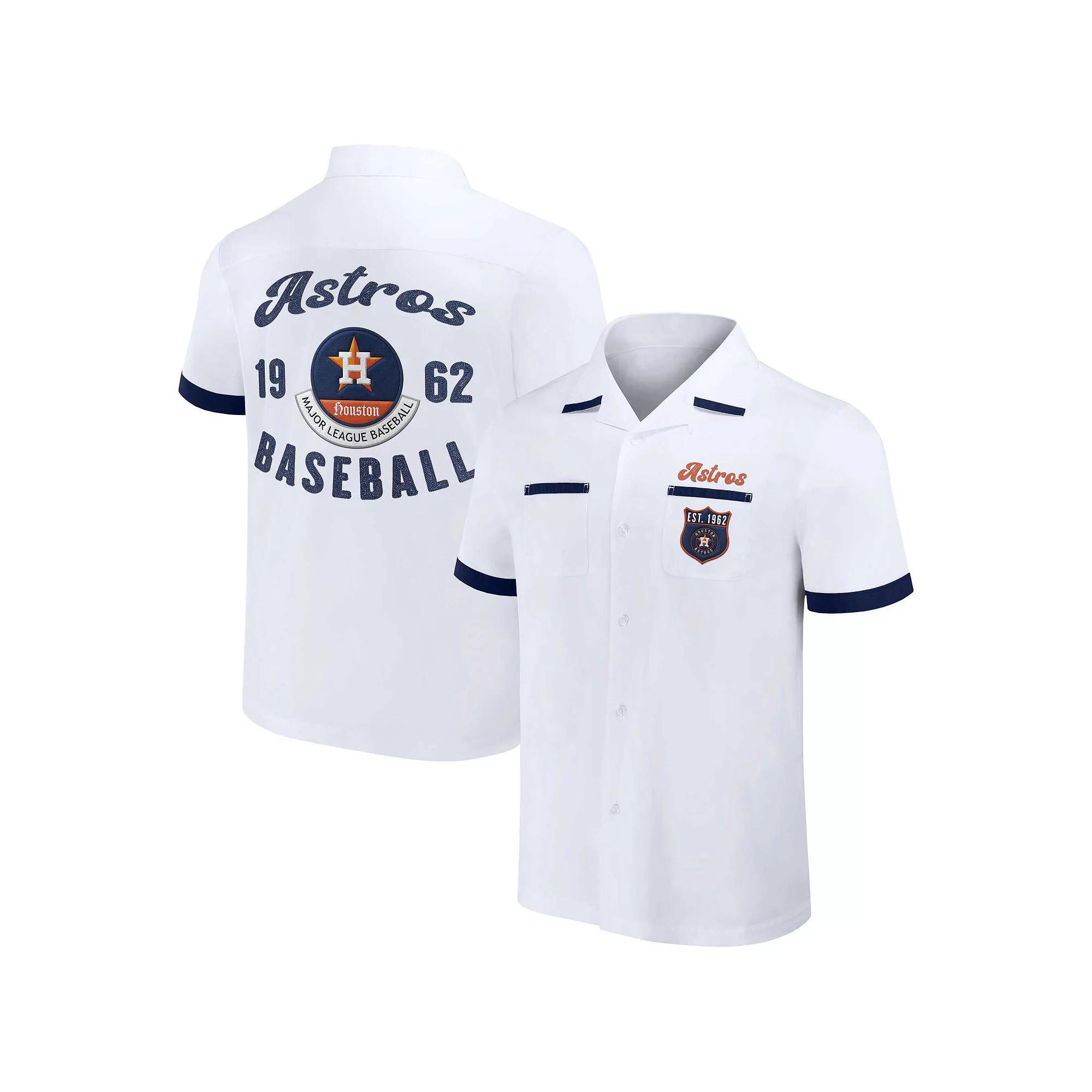 Men's Darius Rucker Collection by Fanatics  White Houston Astros Bowling Button-Up Shirt, Size: Small Product Image