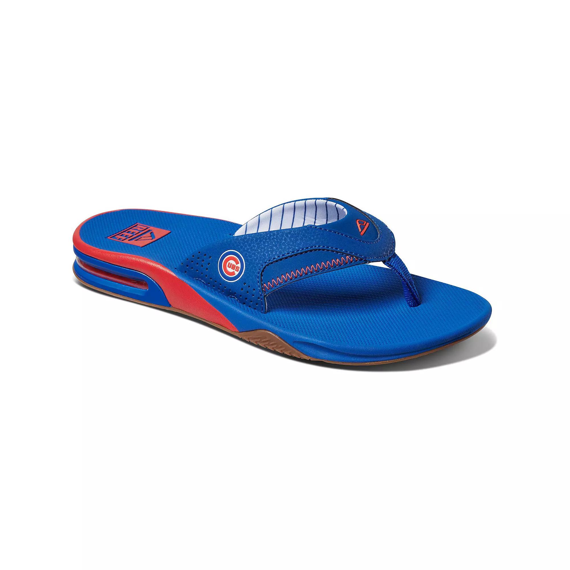 Men's REEF Chicago Cubs Fanning Bottle Opener Sandals,  Product Image