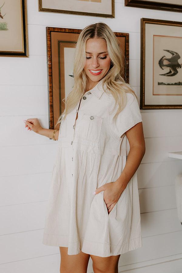 Casual Stroll Button Down Mini Dress Product Image