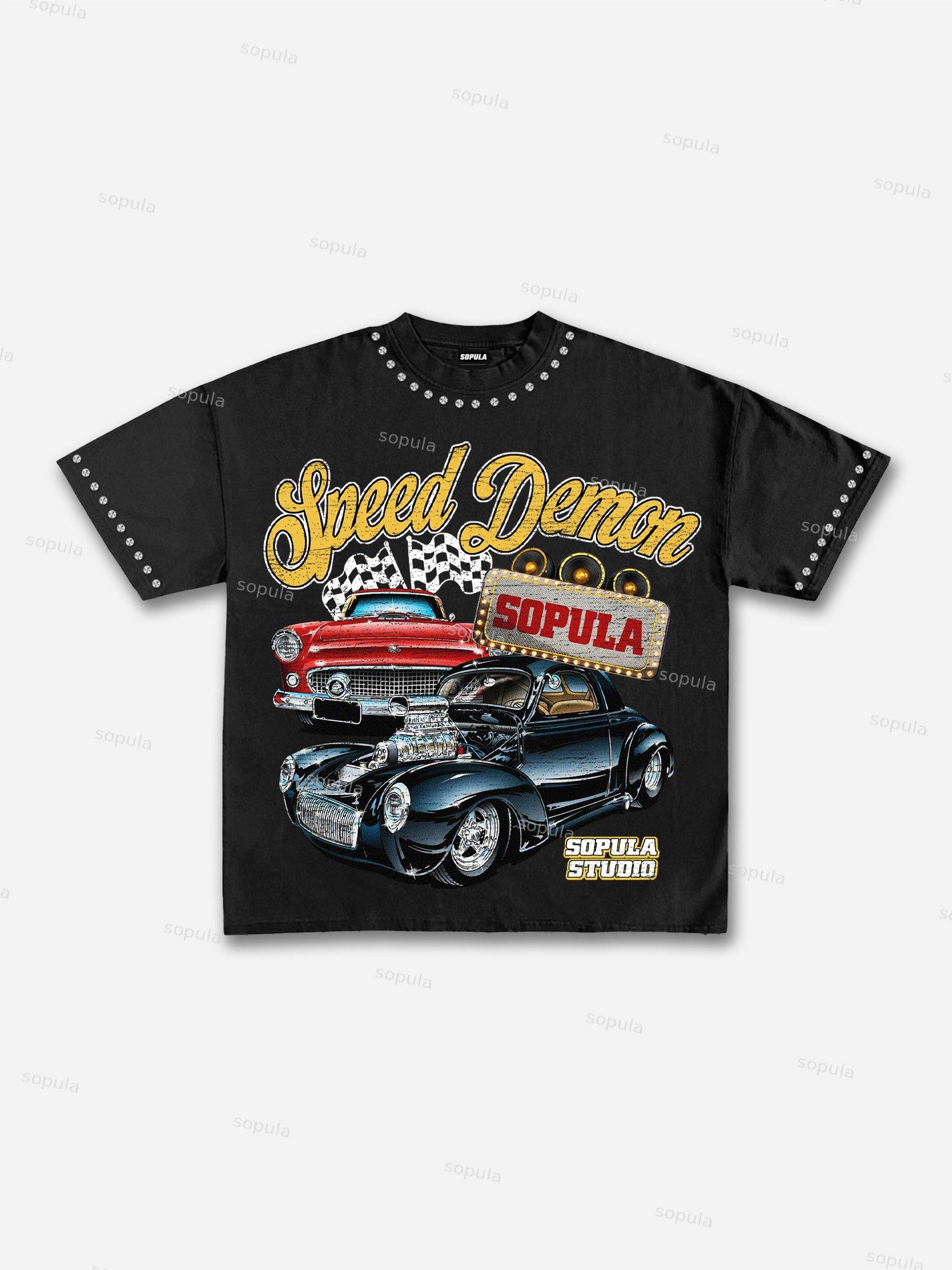 Speed Demon Racing Graphic Cotton T-shirt Product Image
