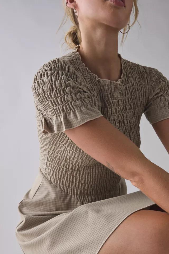 Daisy Street Gingham Basque Waist Shirred Mini Dress Product Image