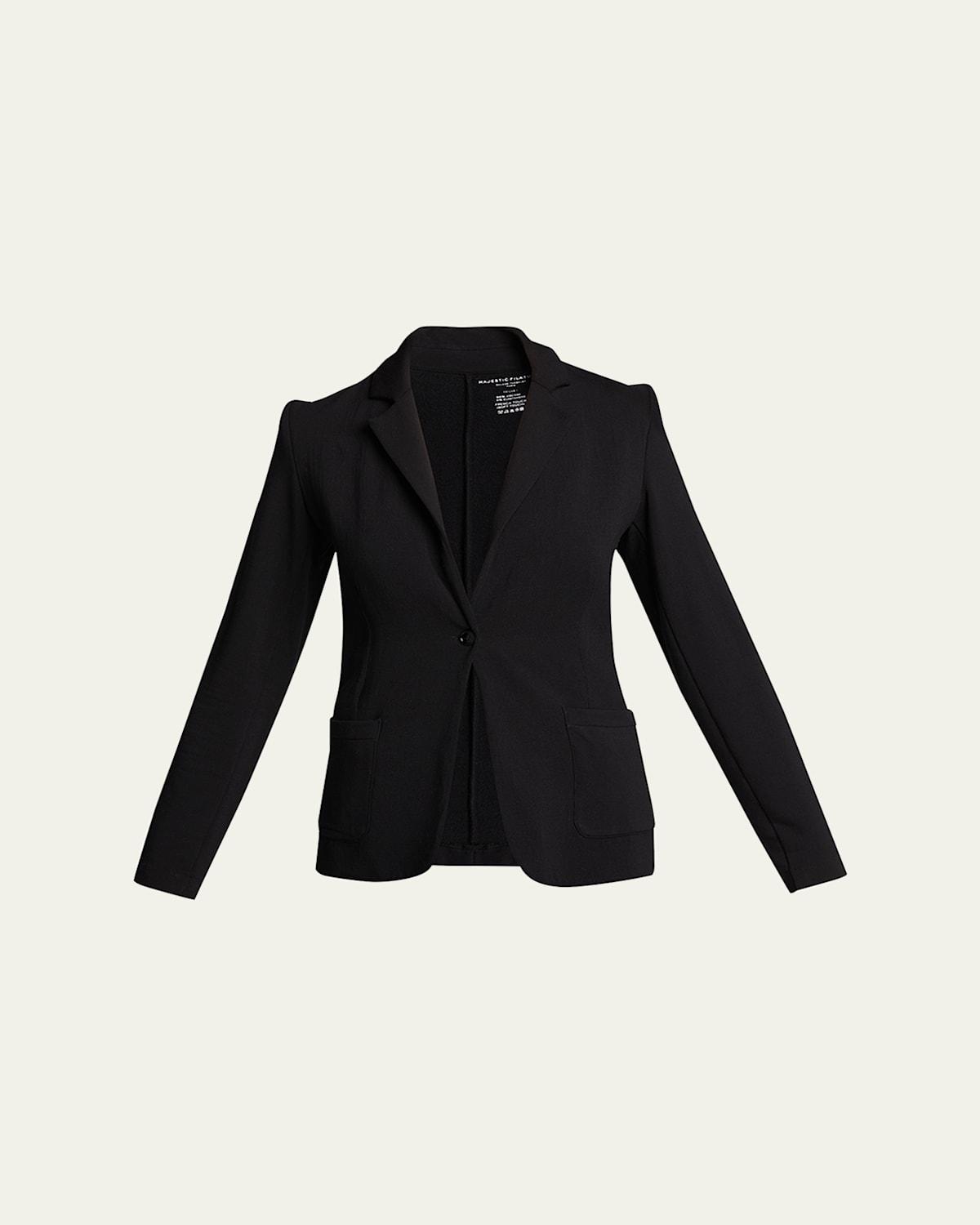 Womens French Terry Single-Button Blazer Product Image