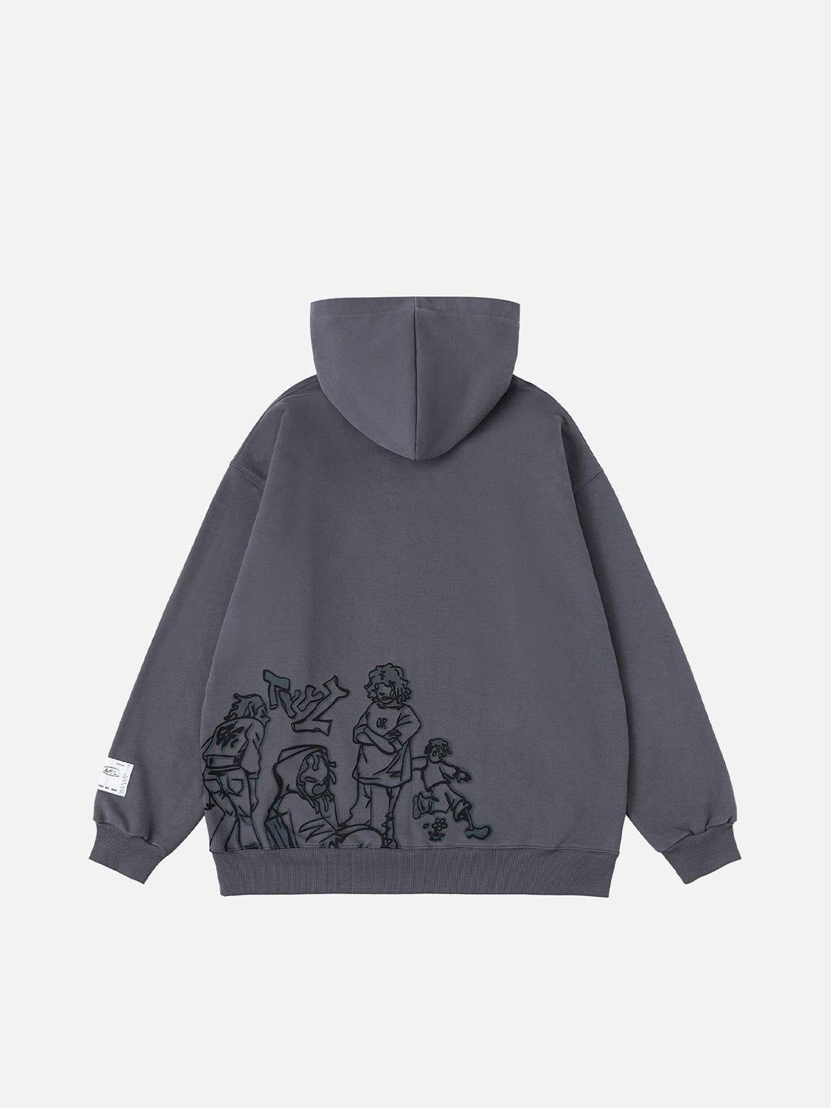 Aelfric Eden Cartoon Line Character Graphic Hoodie Product Image