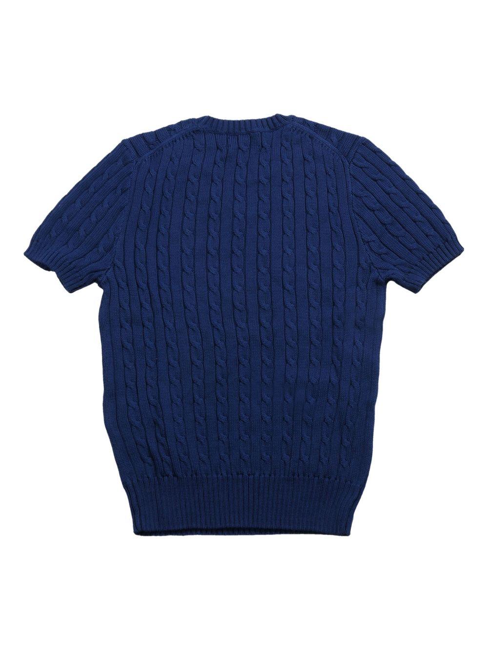 cable-knit short-sleeve top Product Image