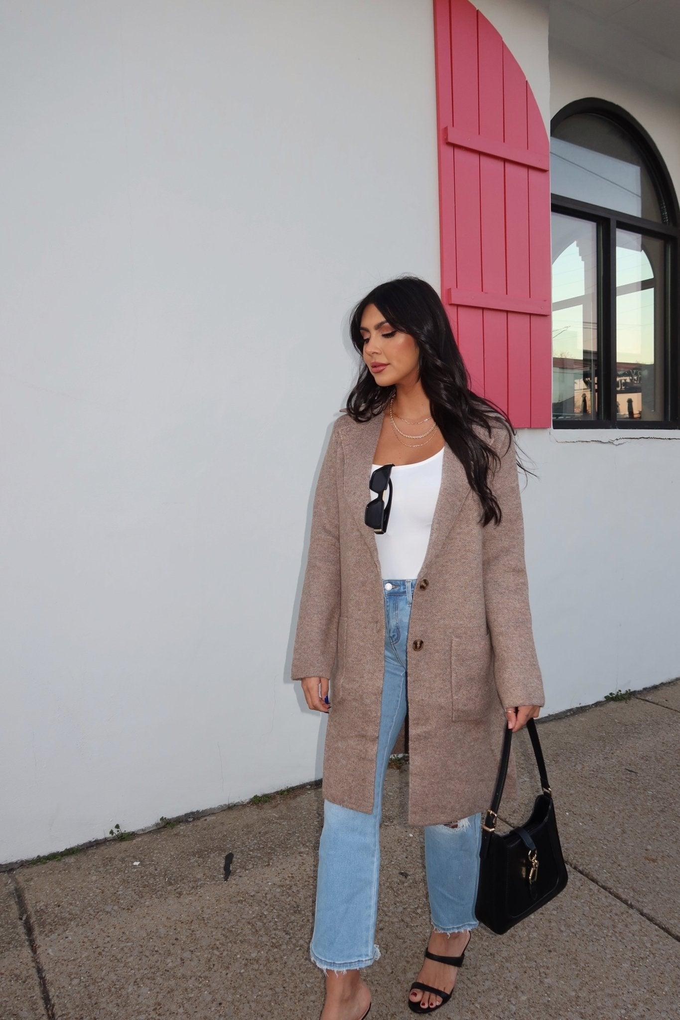 Chunky Mocha Cardigan Coat - FINAL SALE Female Product Image