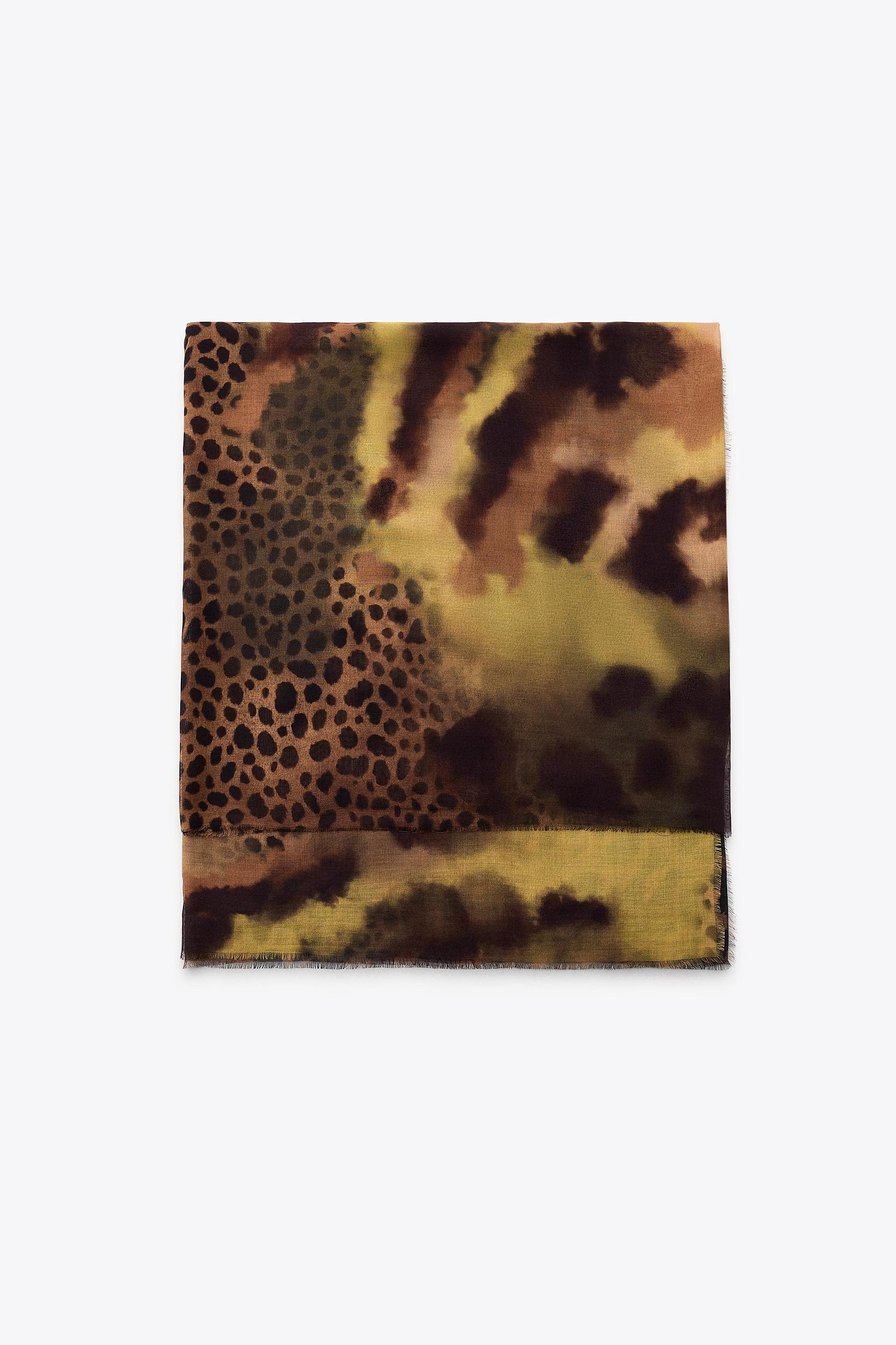 ANIMAL PRINT SILK MODAL SCARF Product Image