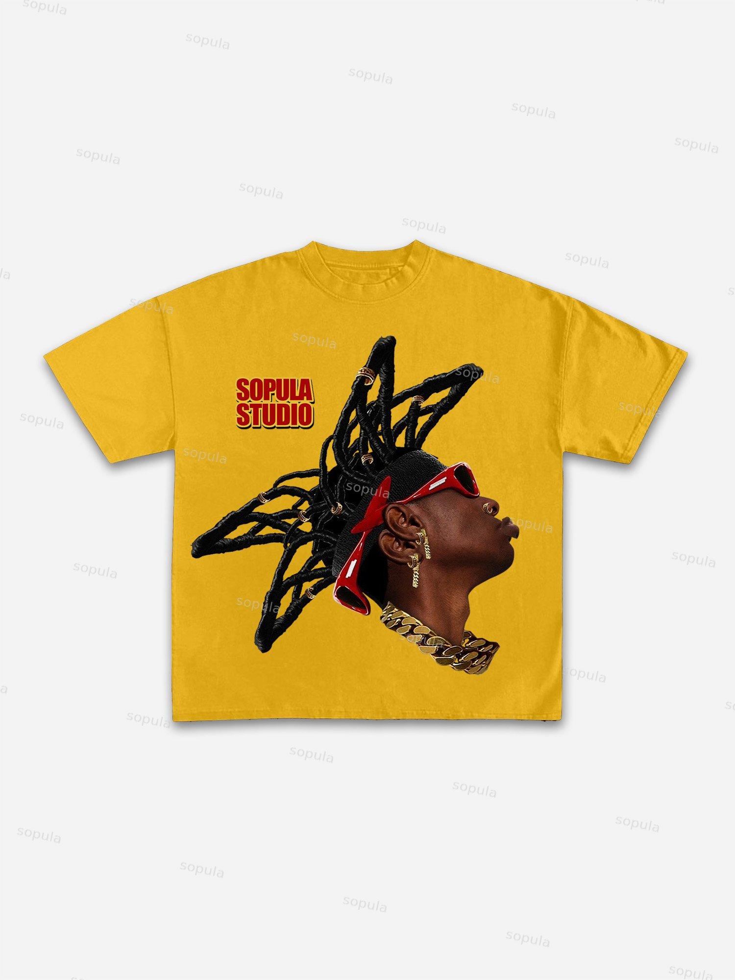 I Am Allergic To People Fun Portrait Print Cotton T-shirt Product Image